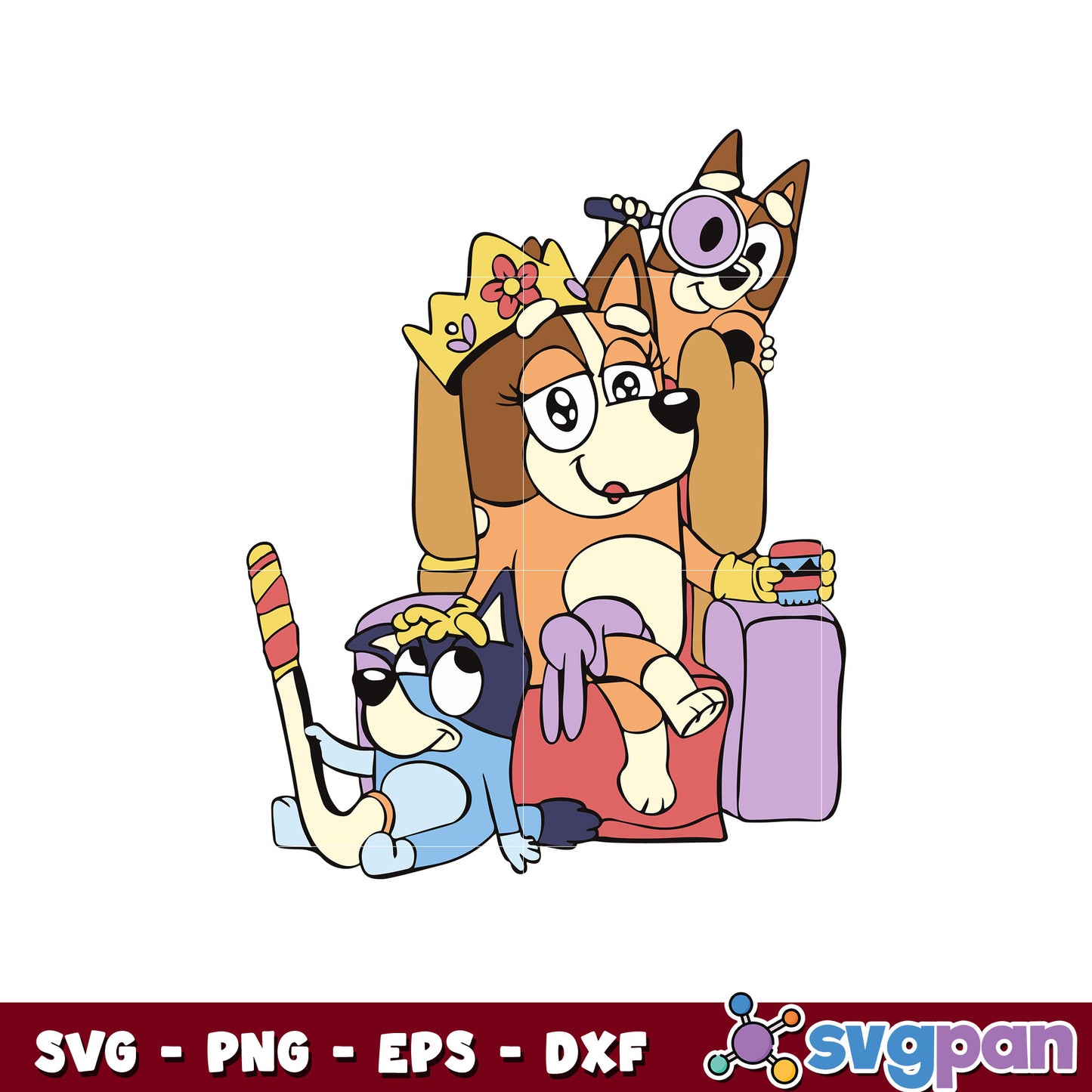 Bluey and bingo king mom svg, bluey mom svg, bluey and bingo svg