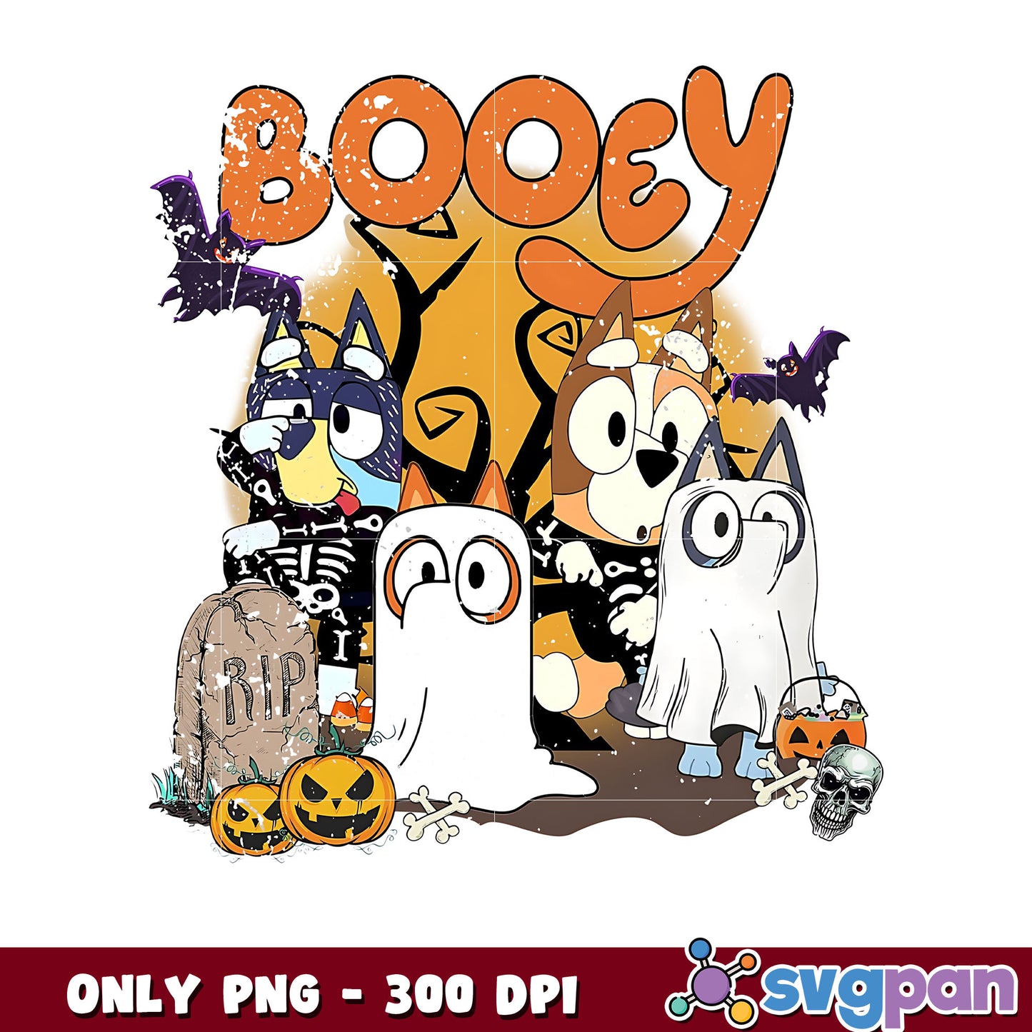 Bluey and friends halloween png, bluey halloween png, bluey png