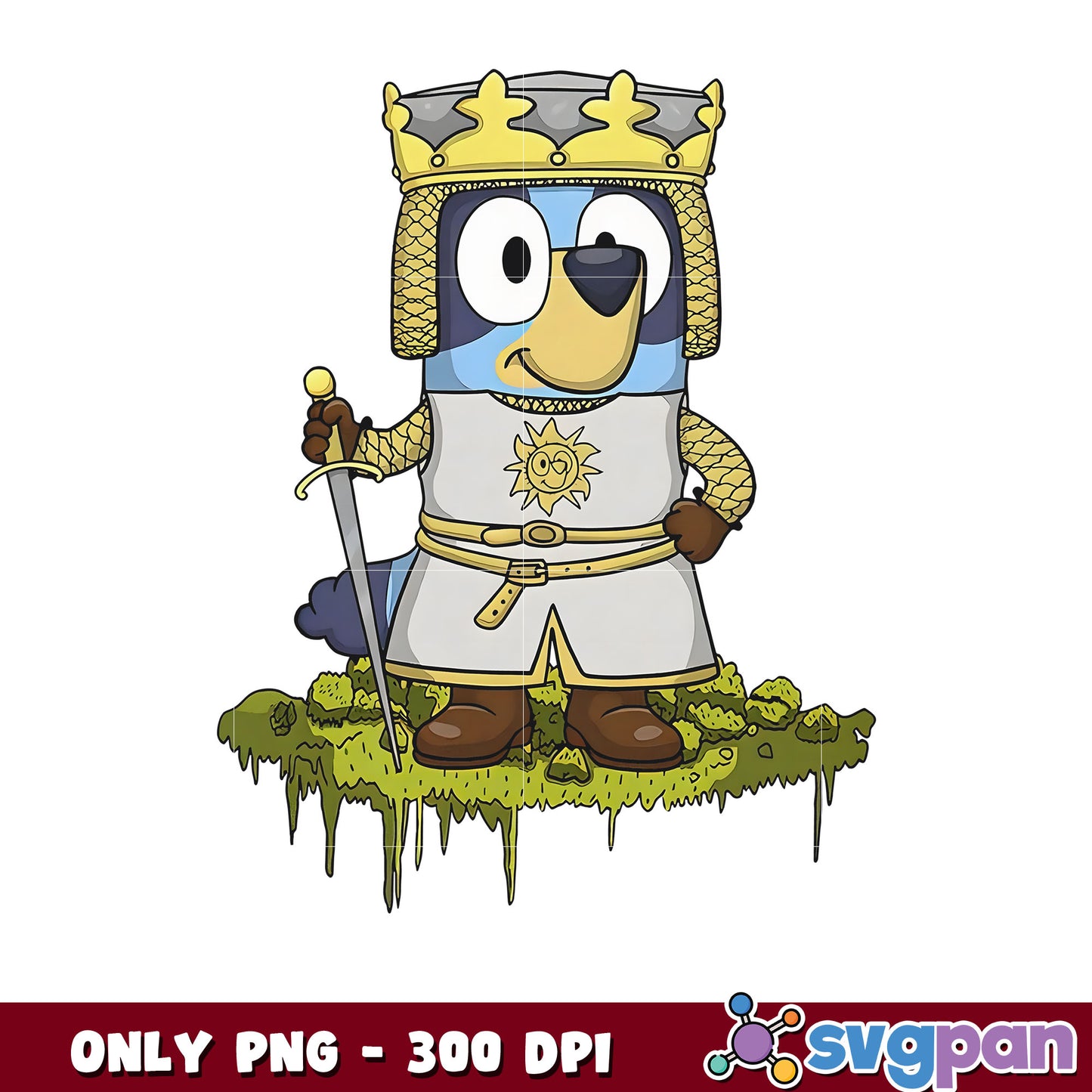 Bluey and the holy grail design png, bluey the cartoon png