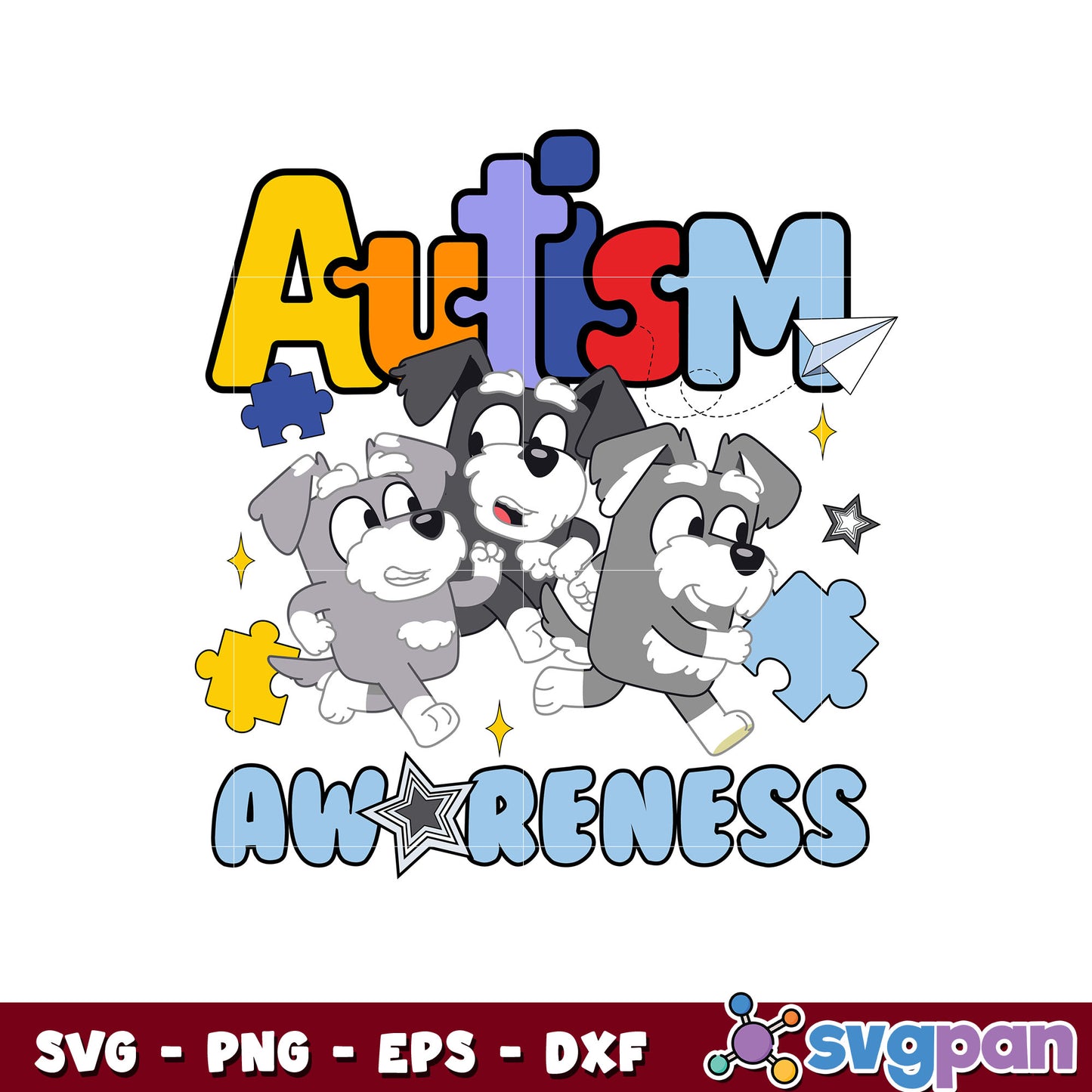 Bluey autism awareness svg, bluey autism svg, bluey cartoon svg