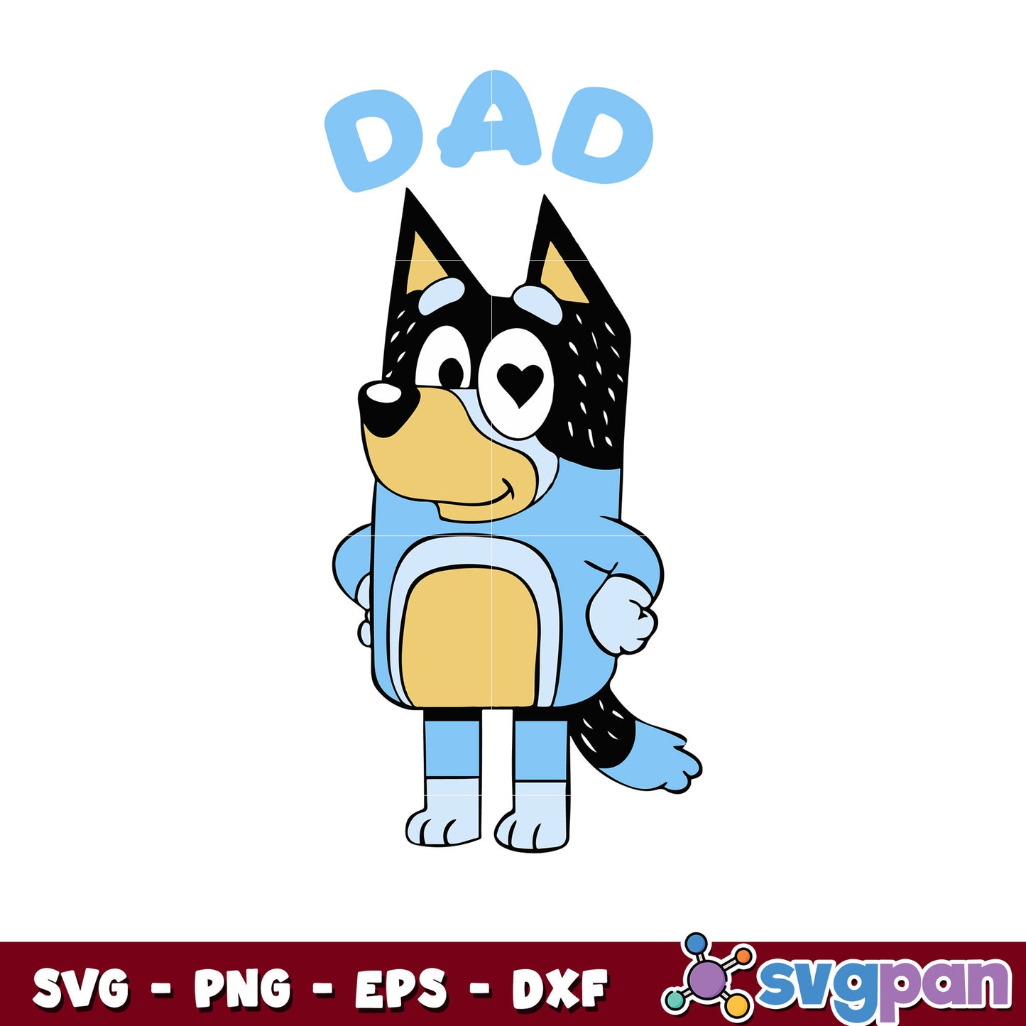 Bluey bandit dad design svg, characters in bluey svg, bluey svg
