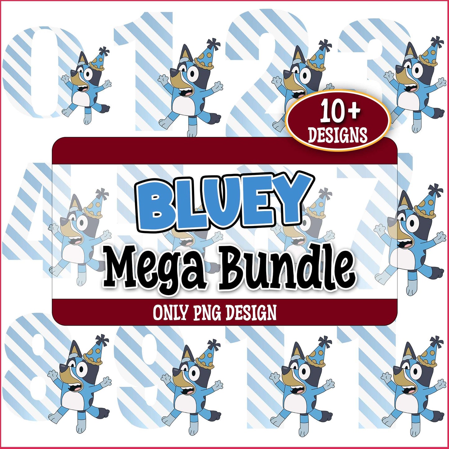 Bluey birthday number png bundle