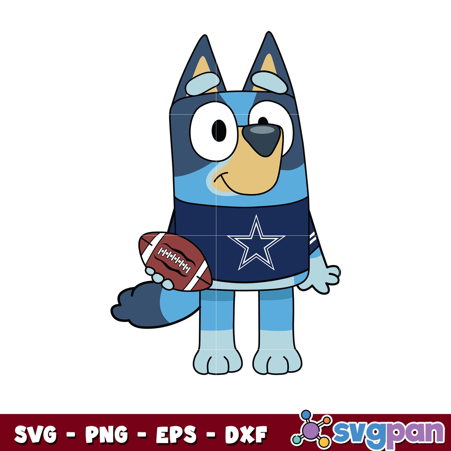 Bluey cartoon Dallas Cowboys Football svg, dallas cowboys svg