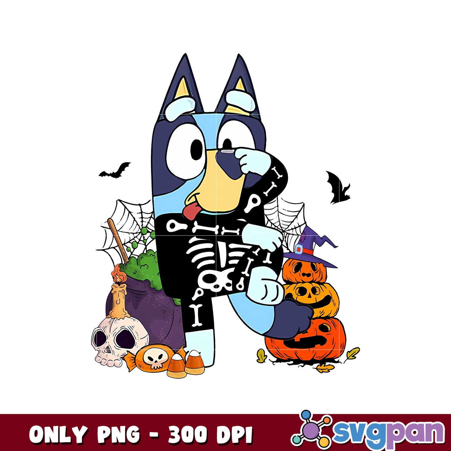 Bluey character halloween png, halloween bluey png, bluey png