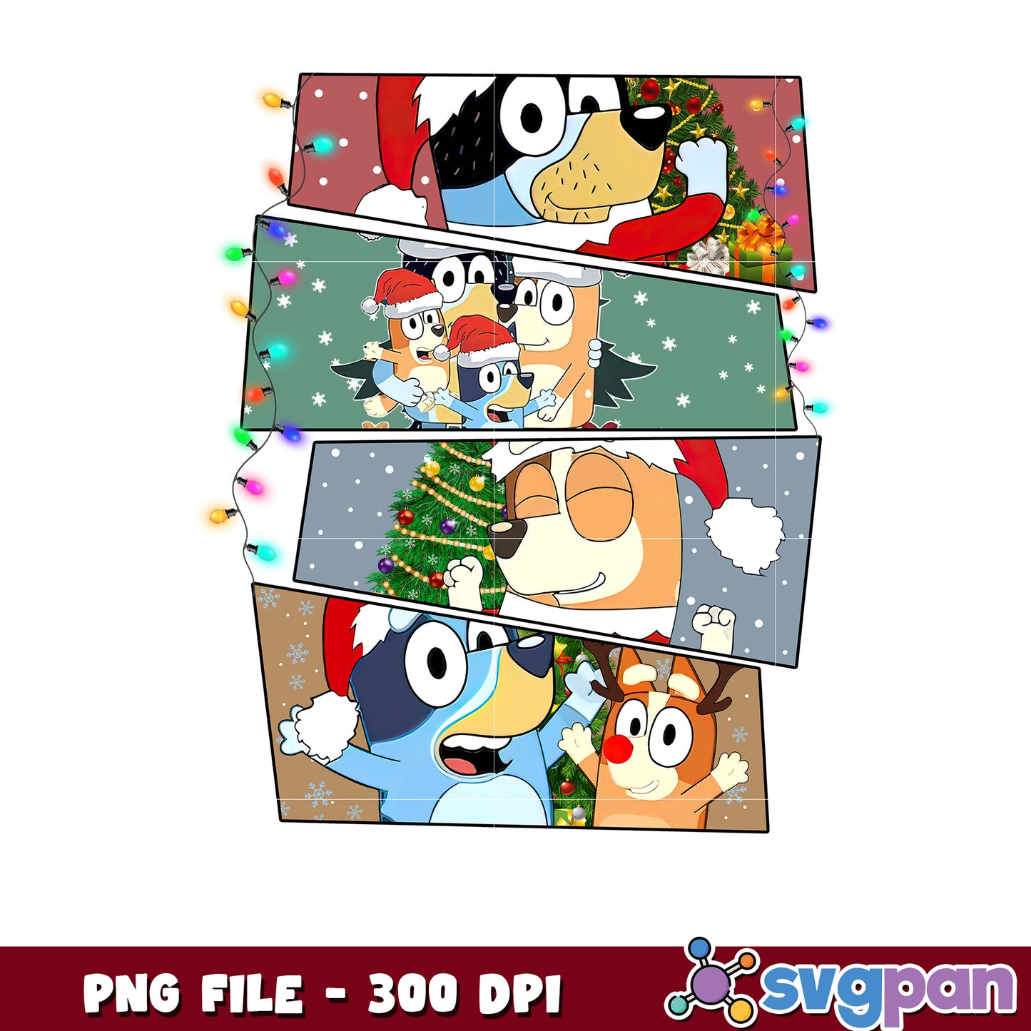 Bluey christmas family png, bluey christmas png, merry christmas png