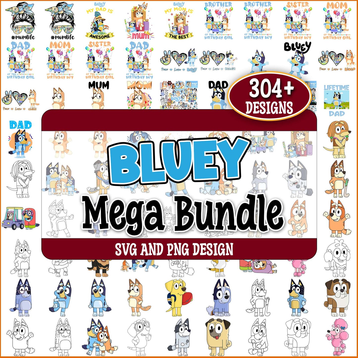 Bluey design collection svg bundle