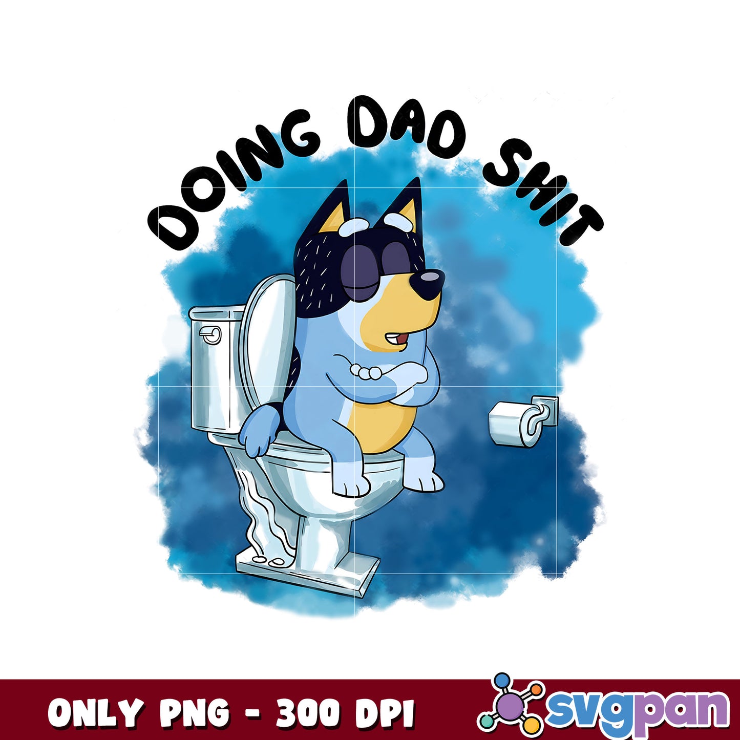 Bluey doing dad shit png, bluey toilet png, bluey dog png