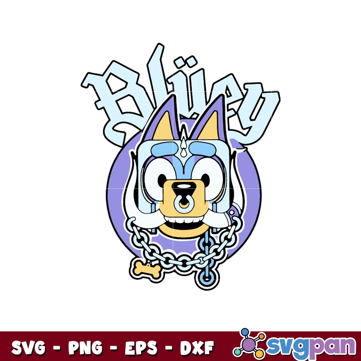 Bluey face logo design svg, bluey face svg, bluey cartoon svg