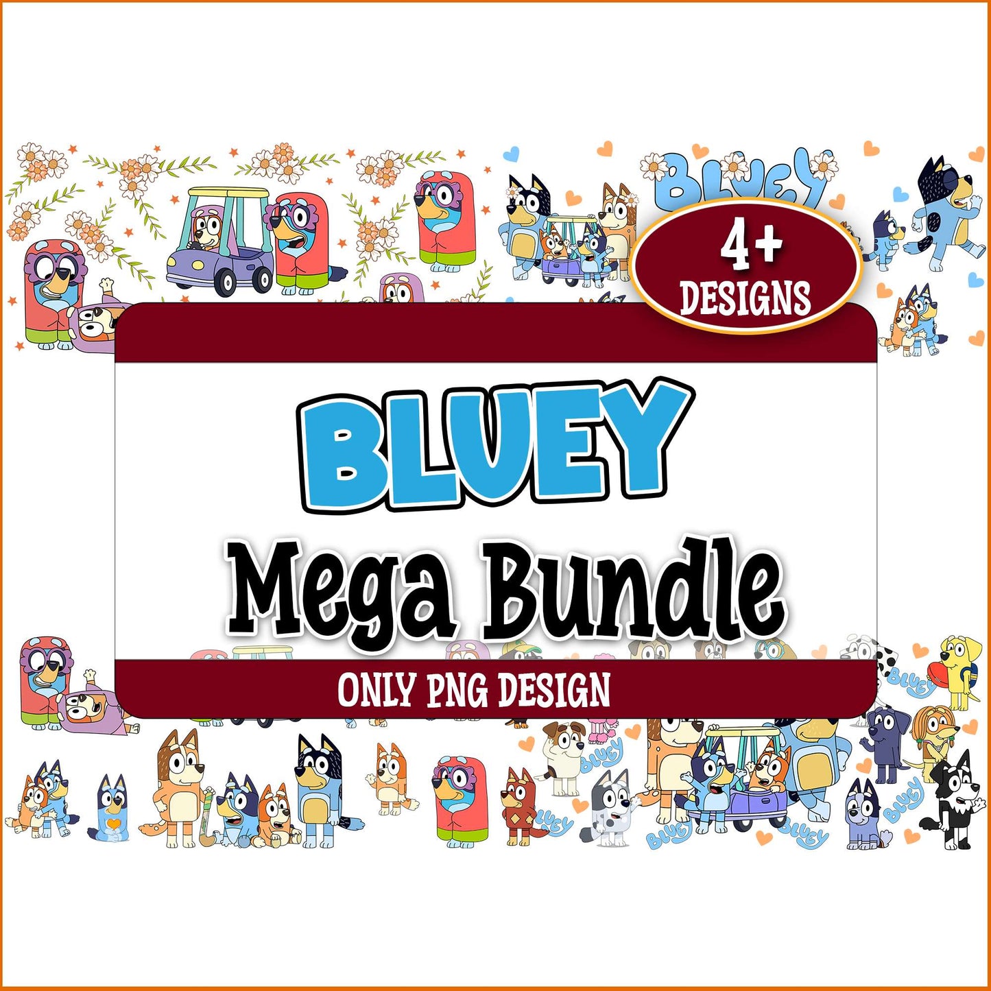 Bluey friends sketch png bundle
