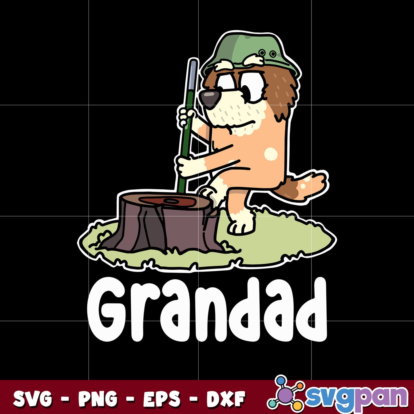 Bluey grandad character design svg