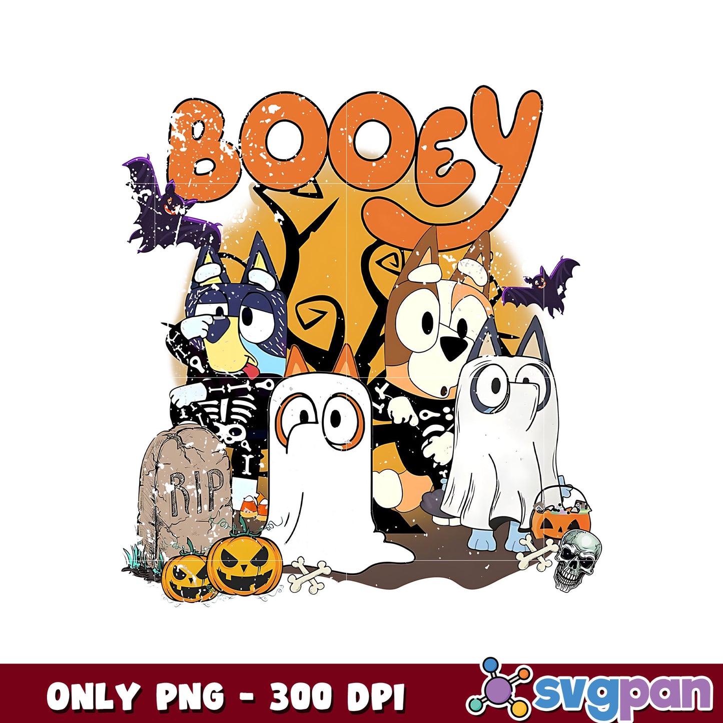 Bluey halloween costumes design png, halloween bluey png