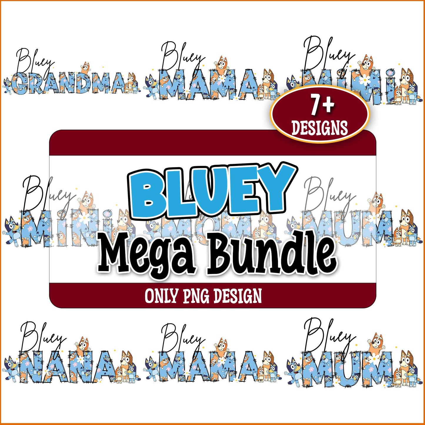 Bluey mother png bundle