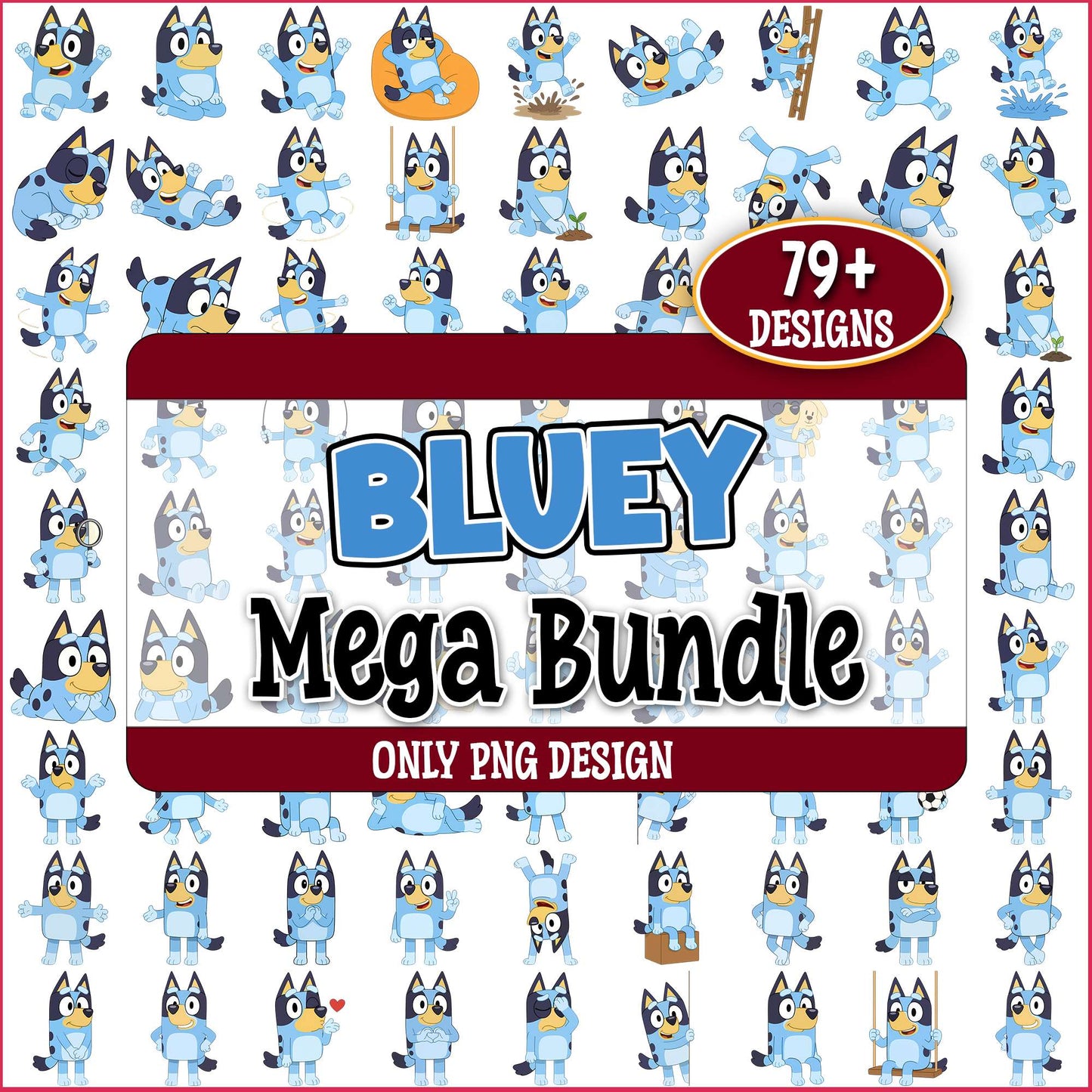 Bluey poses image png bundle