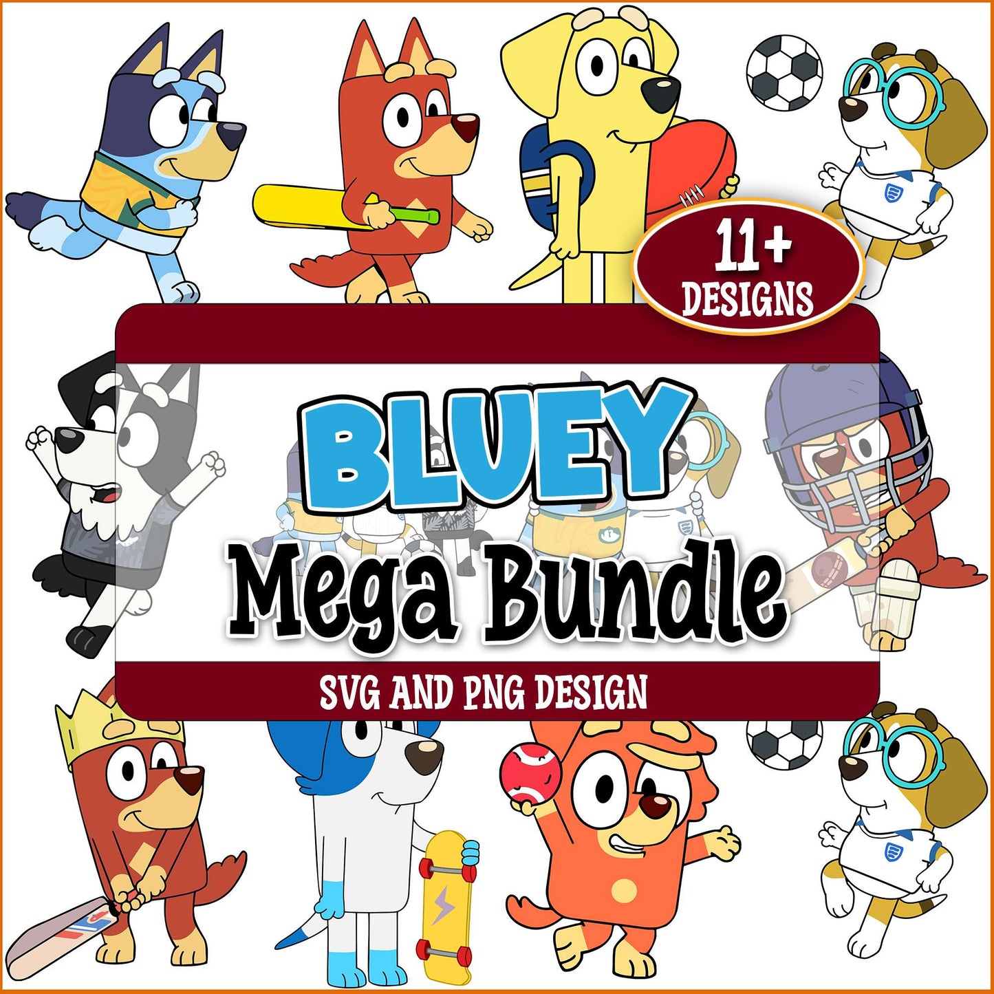 Bluey sports svg bundle