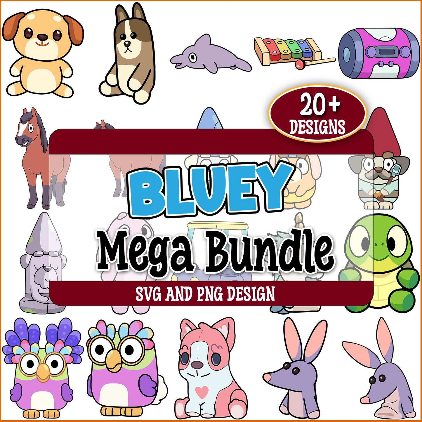 Bluey toys svg bundle