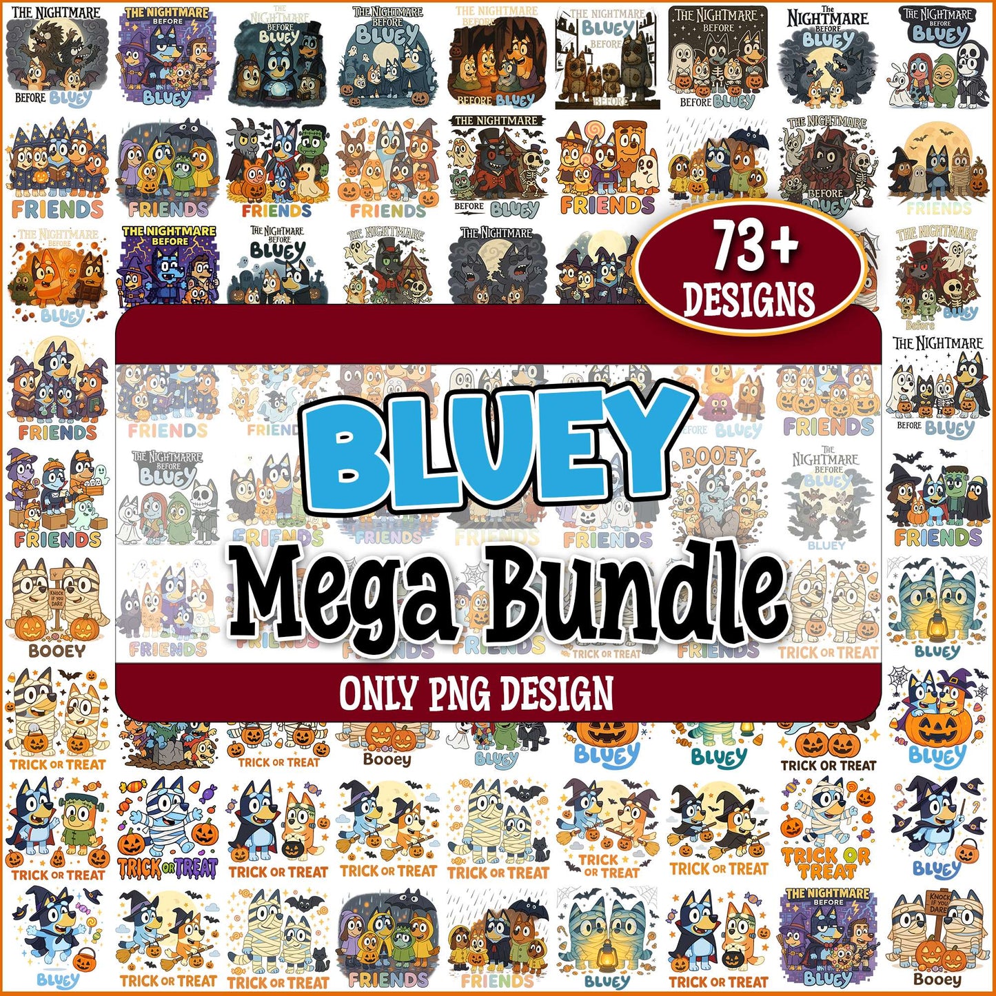 Bluey trick or treat png bundle