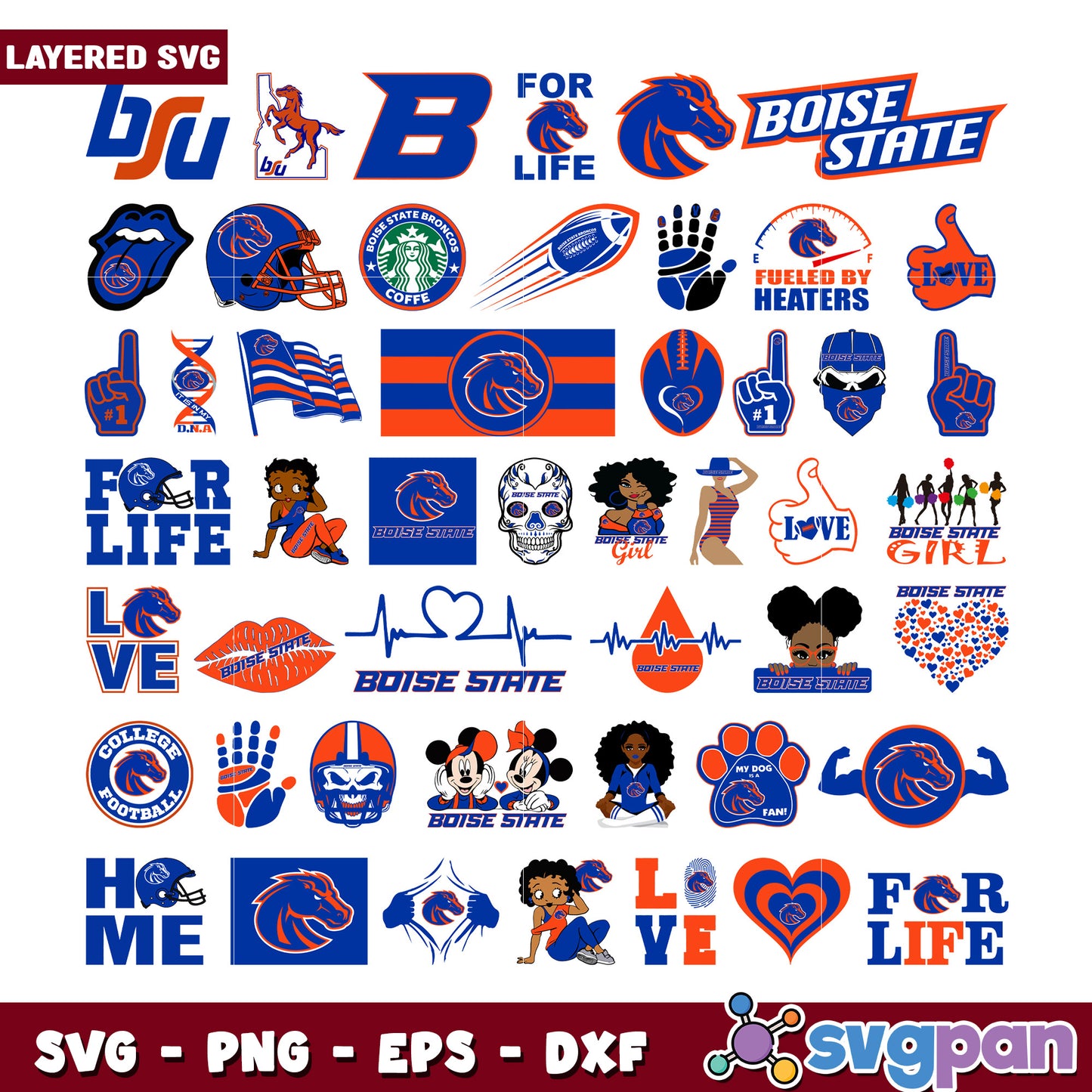 Boise State Broncos SVG Bundle 25+ Designs