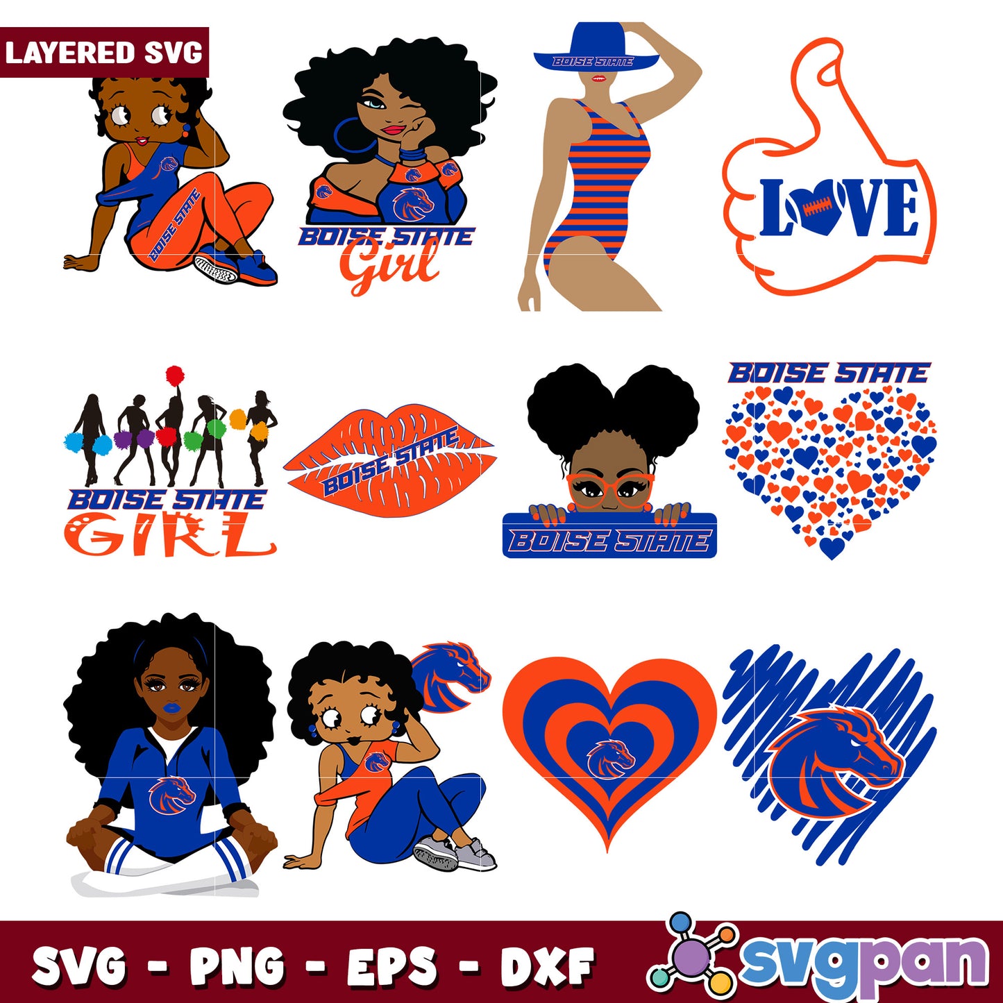 Boise State SVG Bundle Girl Power Designs