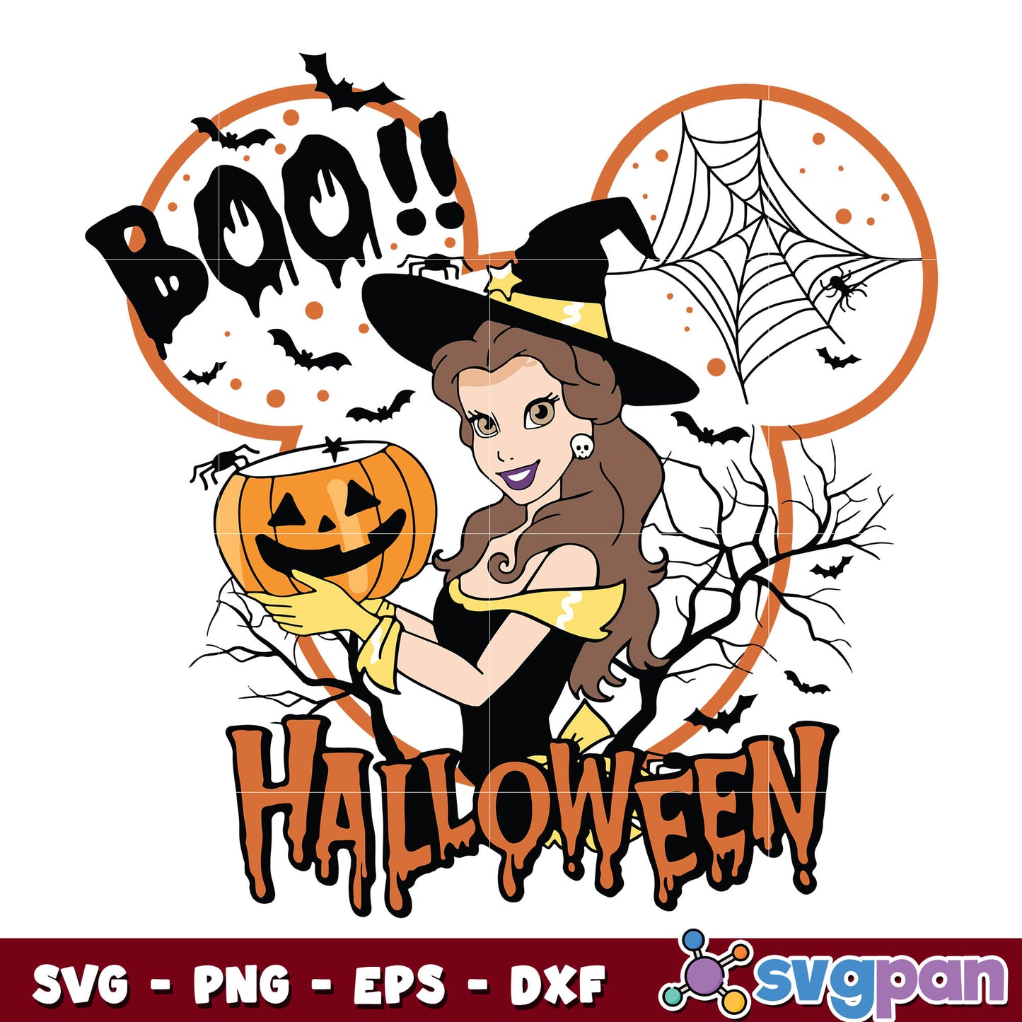 Belle Beauty and the Beast Halloween svg