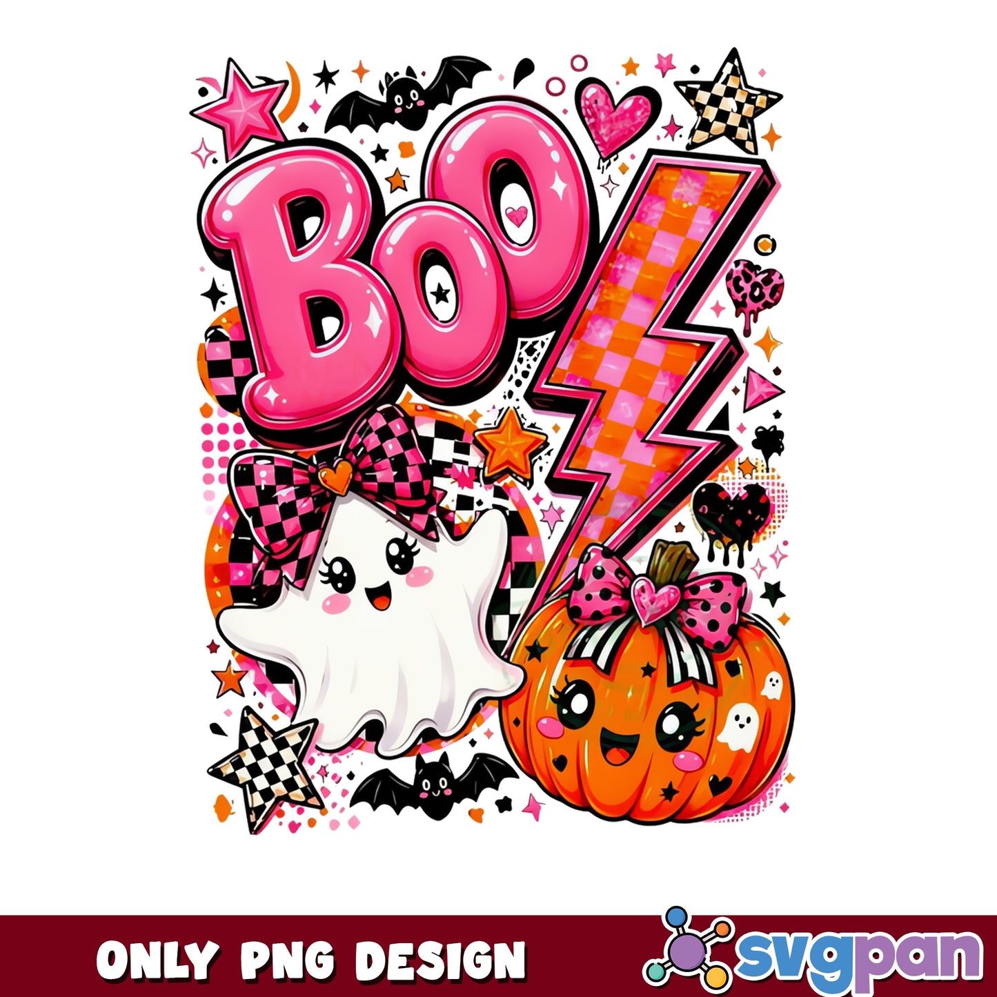 Boo Ghost Pumpkin Halloween PNG, Cute Ghost PNG, Halloween PNG