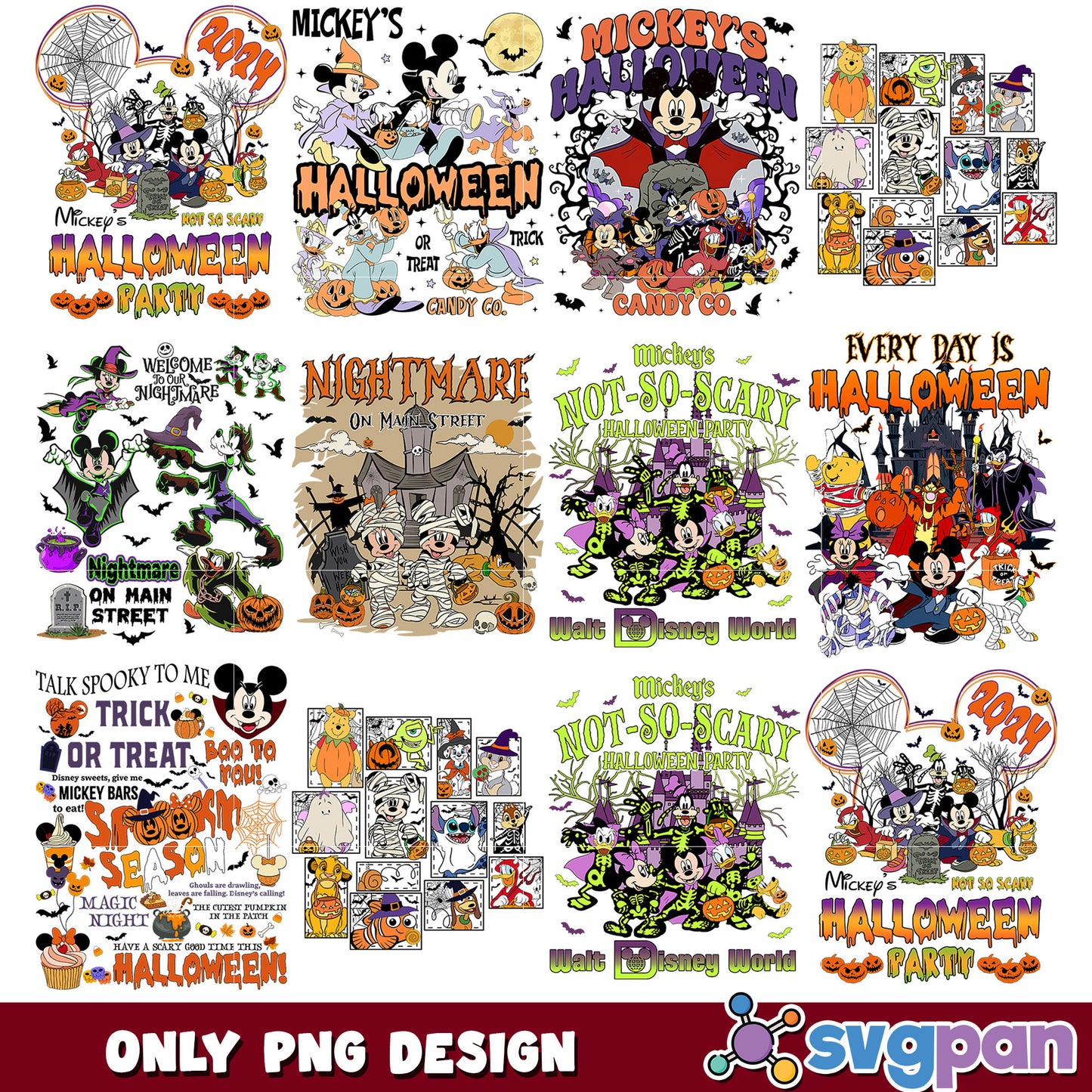 Boo to you disney halloween png bundle