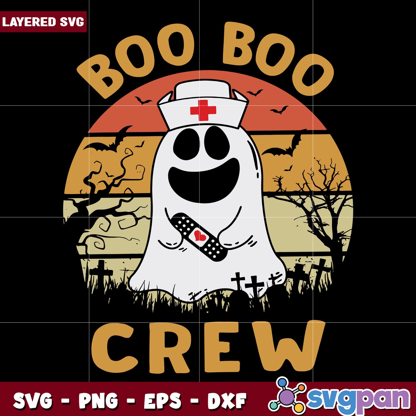 Boo boo crew svg, halloween nurse design svg, spooky medical team svg