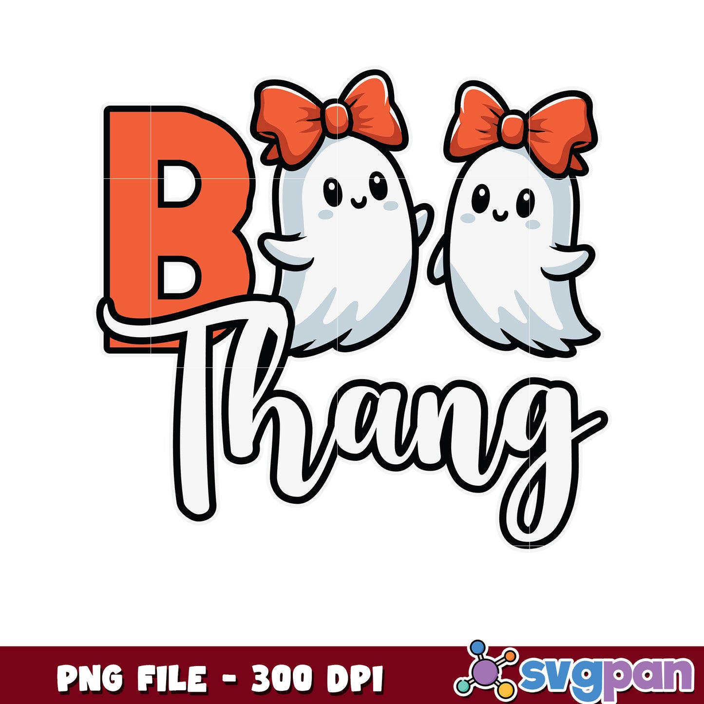 Boo thang design png, halloween ghoul png, cute ghost png