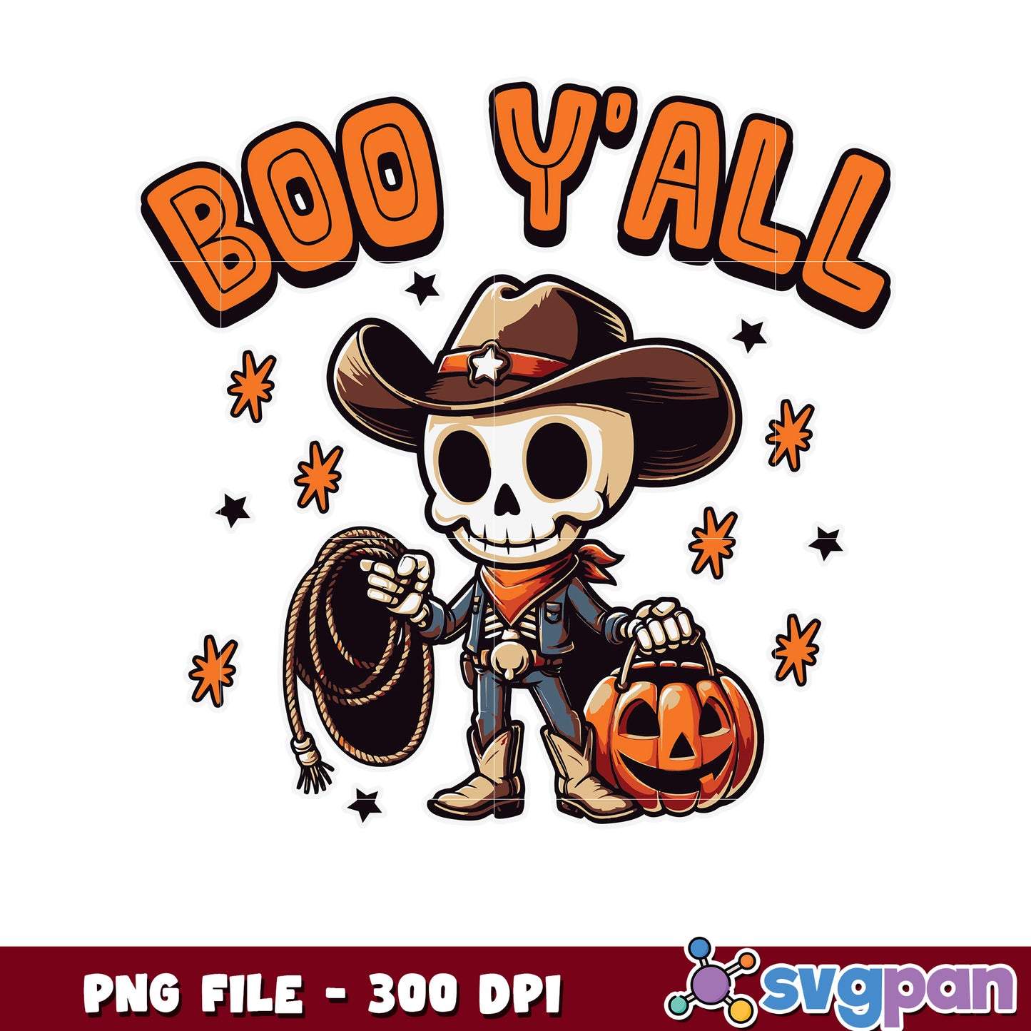 Boo y'all png, trick or treat png, spooky halloween png