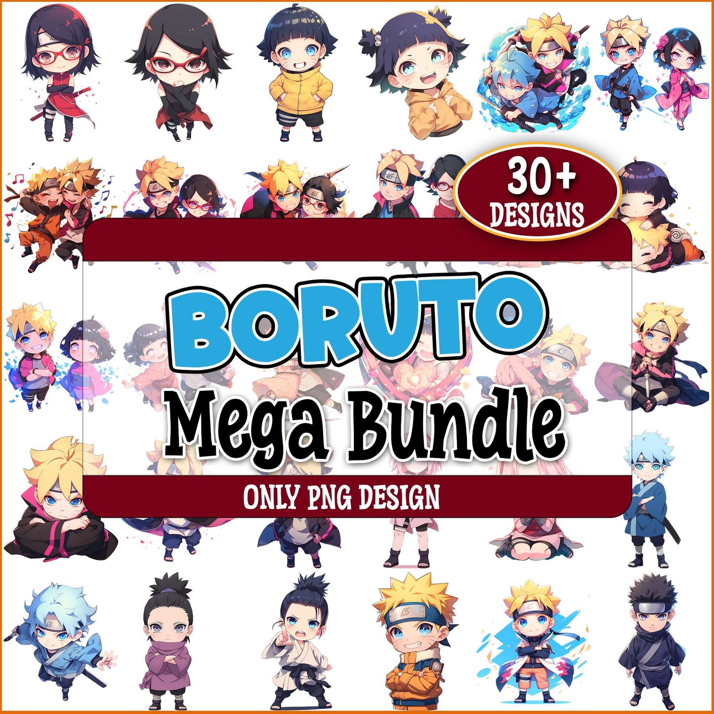 Boruto chibi design png bundle