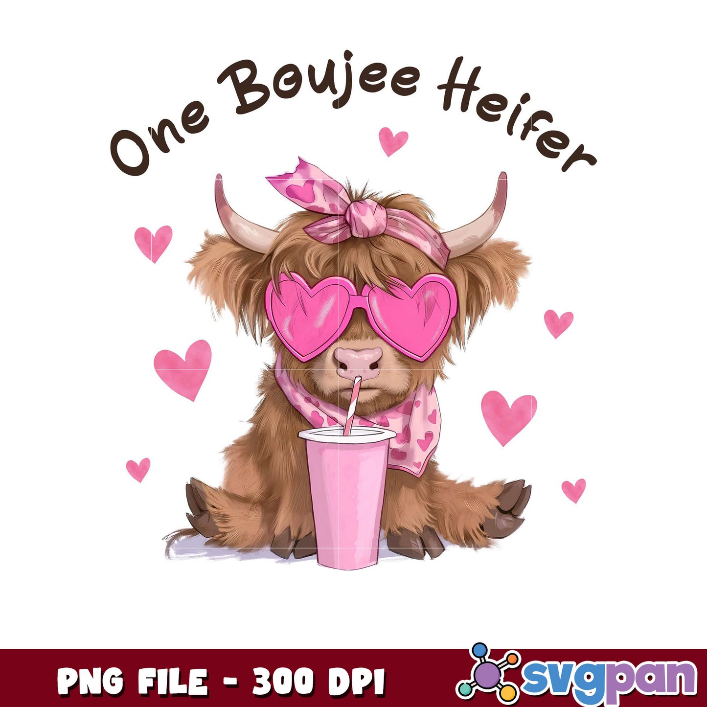 Boujee Heifer Cute Animal Design for Your Projects, High Quality PNG File
