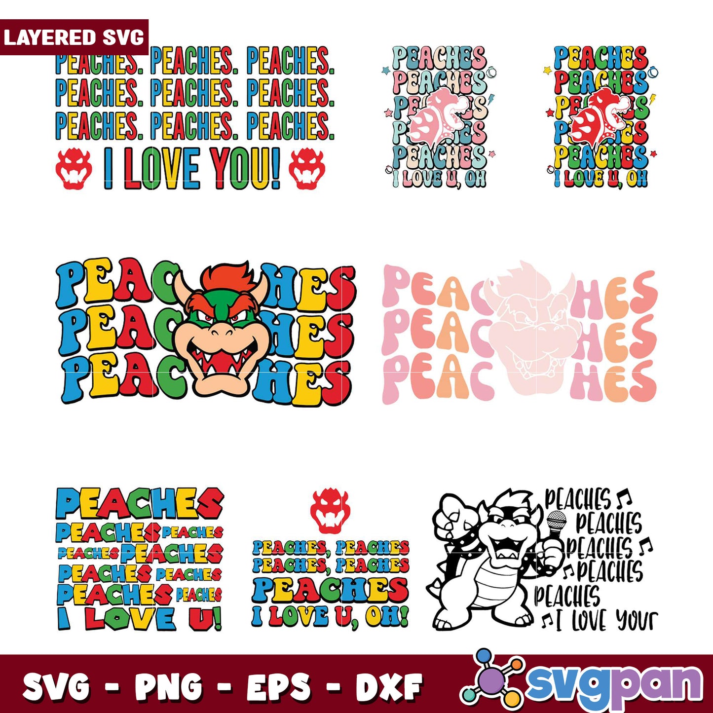 Bowser Peaches SVG Bundle