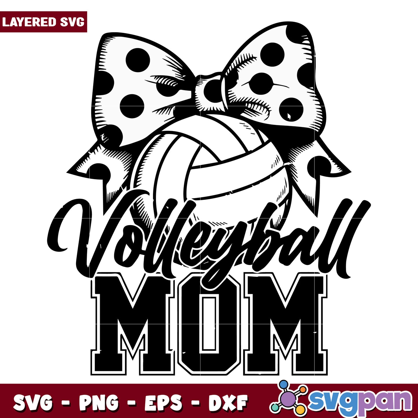 Bow tie volleyball mom svg design, volleyball mom svg, bow tie svg