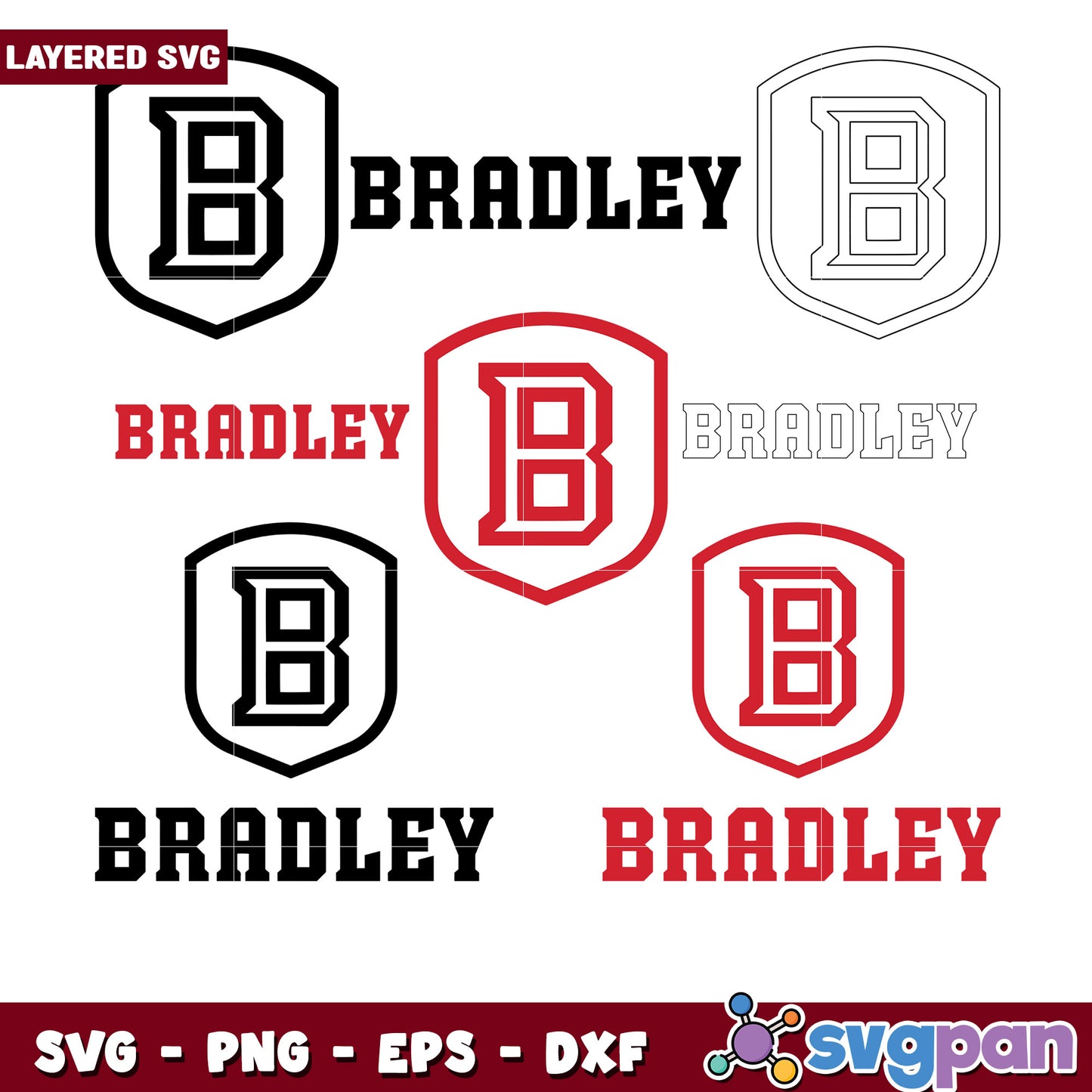 Bradley University Logo SVG Bundle