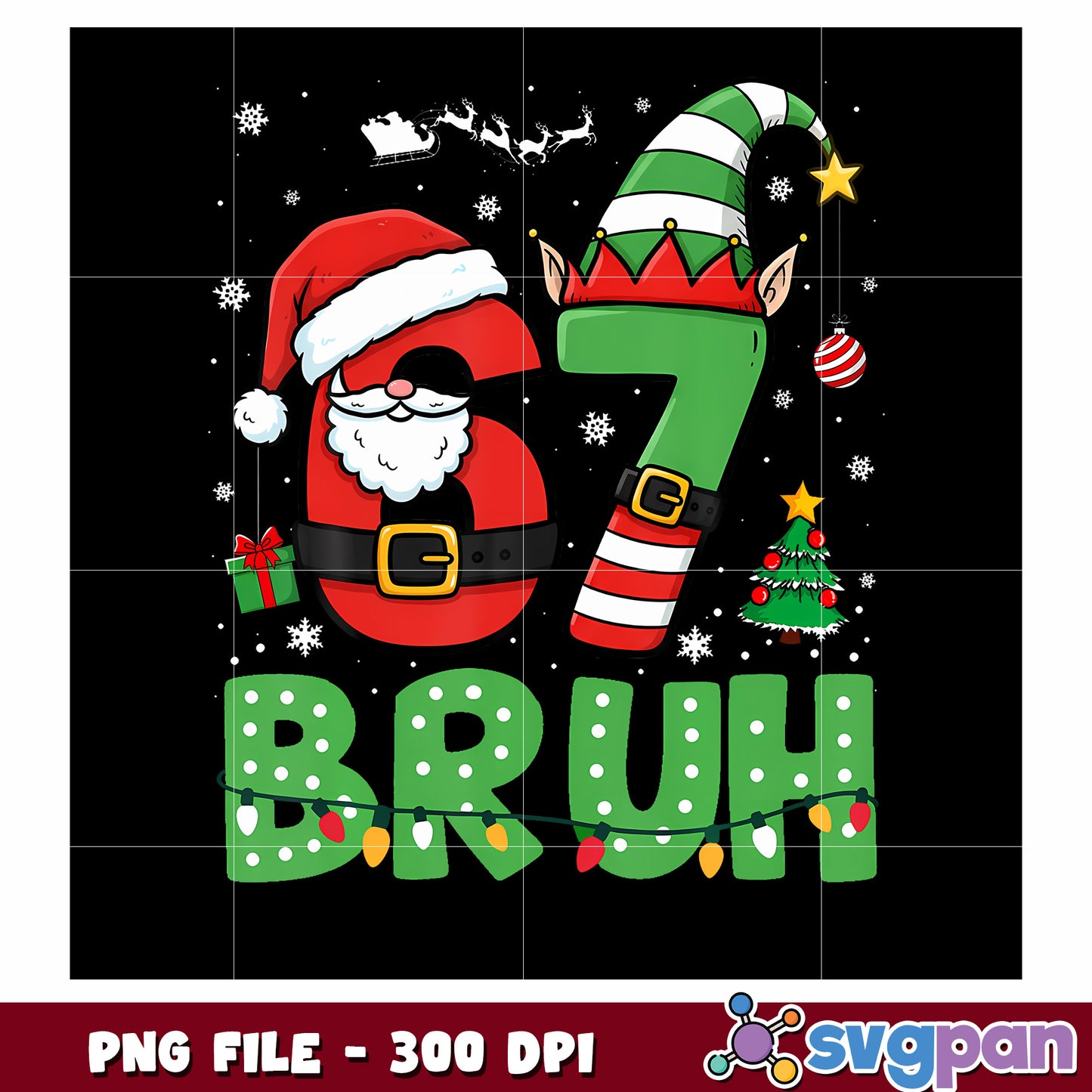 Bruh 67 Six Seven png, christmas quotes png, christmas lights png