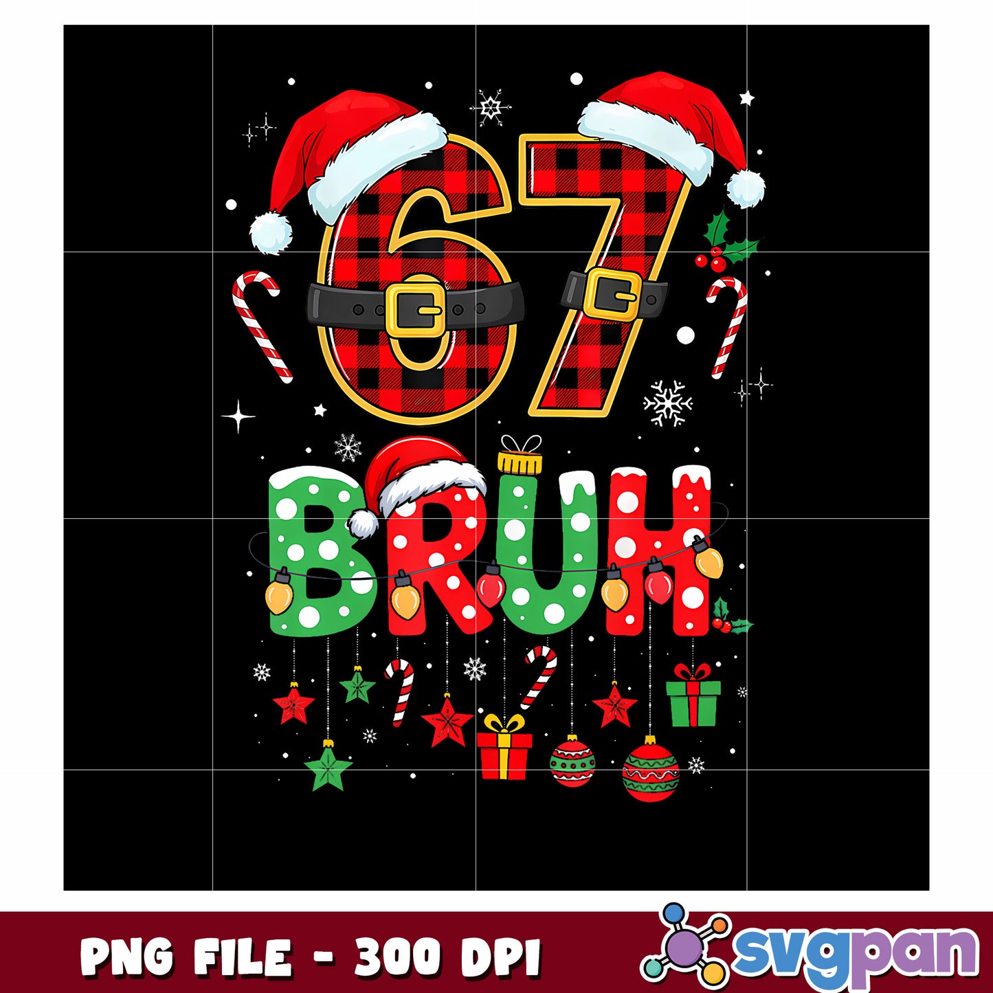 Bruh six seven meme png, christmas decor png, funny memes png