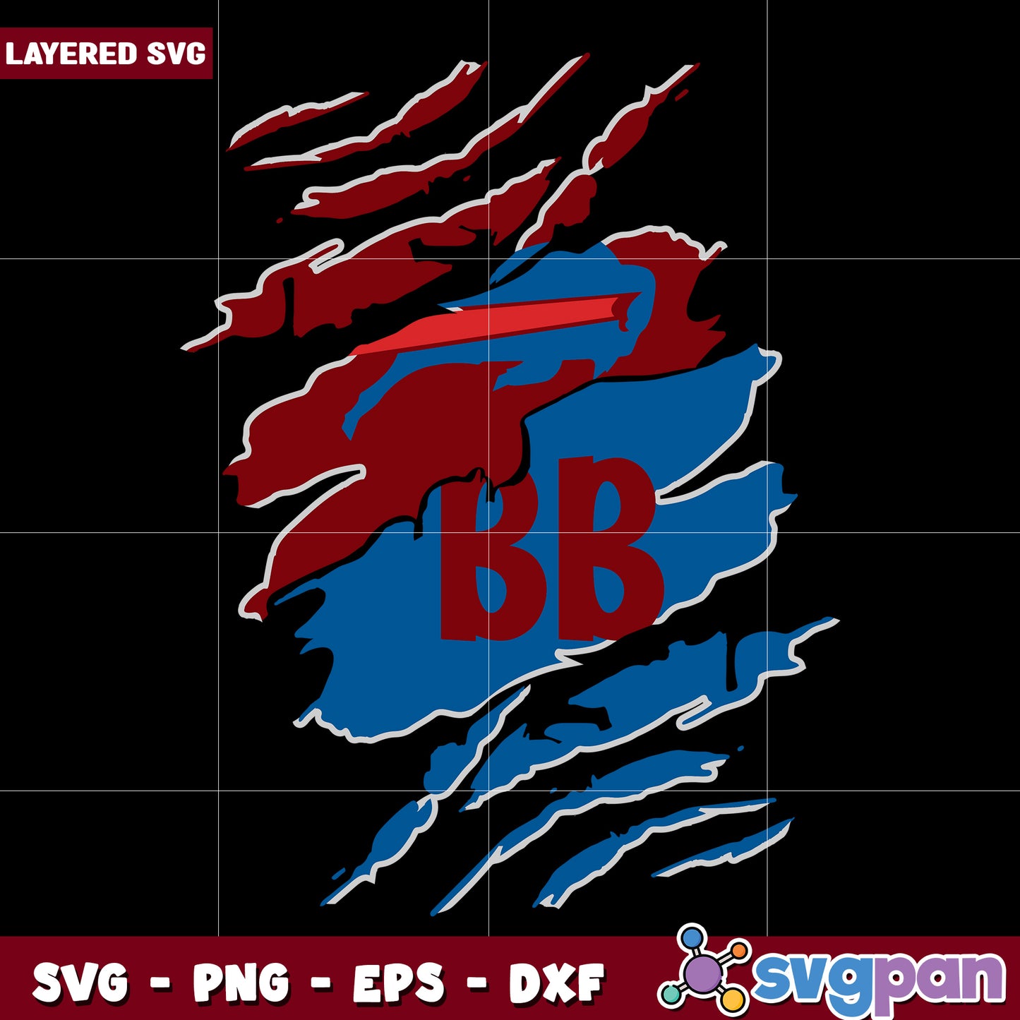 Buffalo Bills scary claws design svg, american football svg, nfl games svg