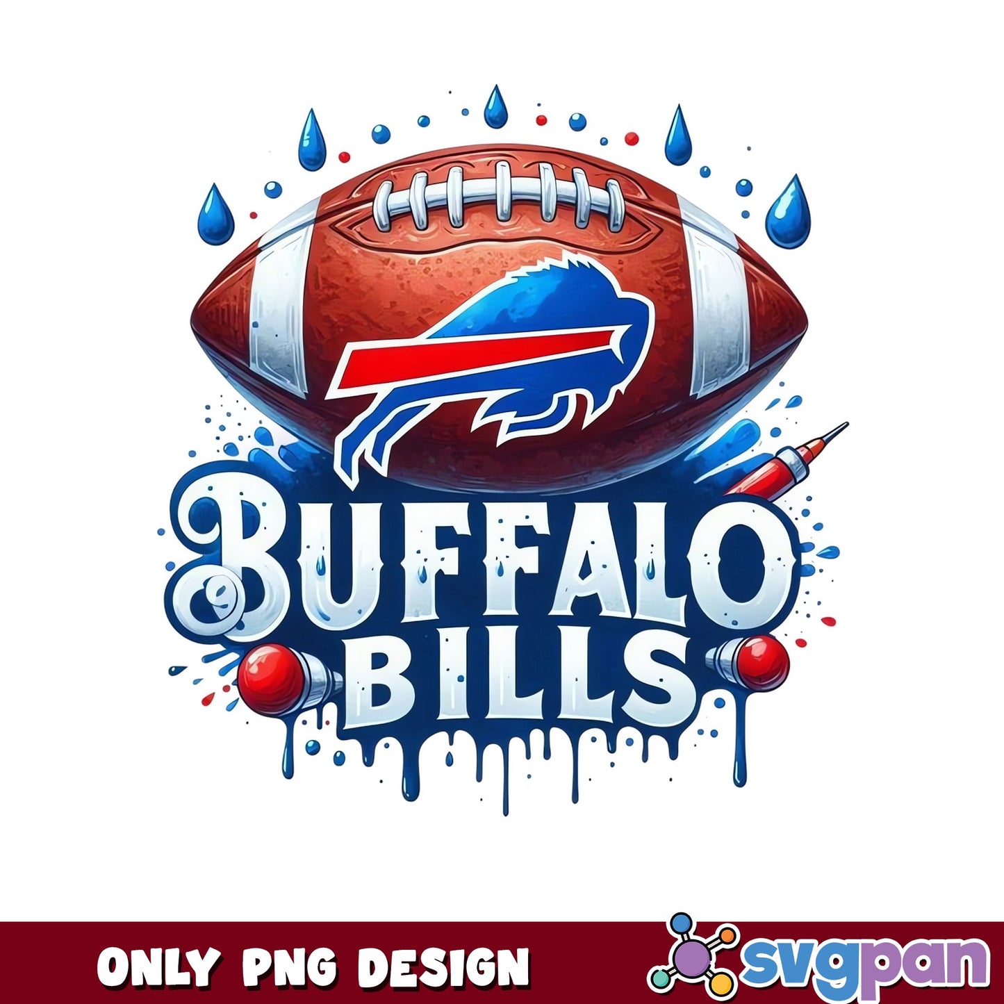 Buffalo Bills Football Drip PNG, NFL Team PNG, Bills PNG