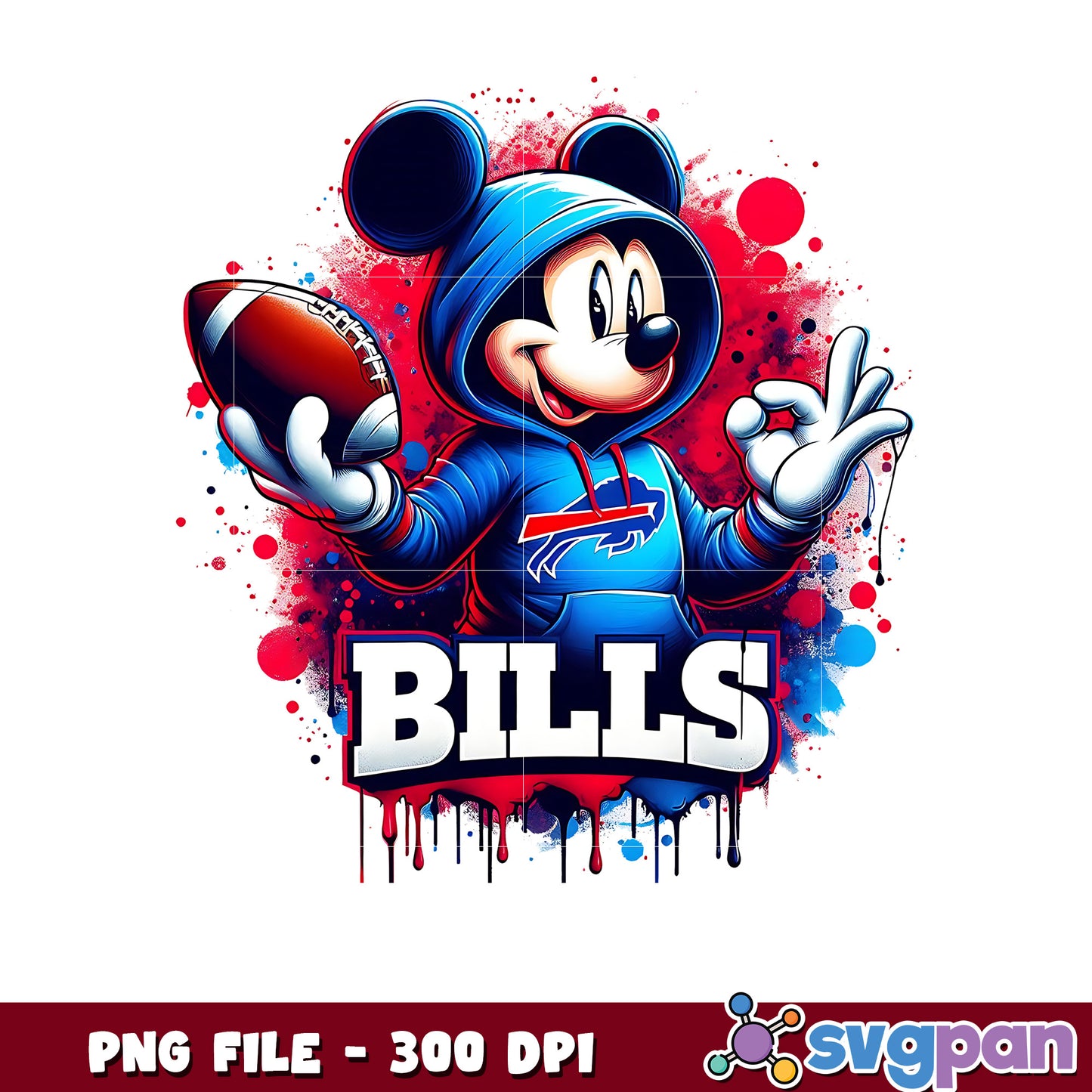 Buffalo bills mickey mouse png, nfl png, nfl cartoon characters png