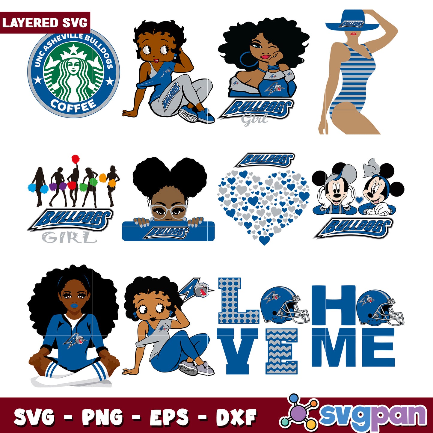 Bulldogs Girl SVG Bundle Layered Designs