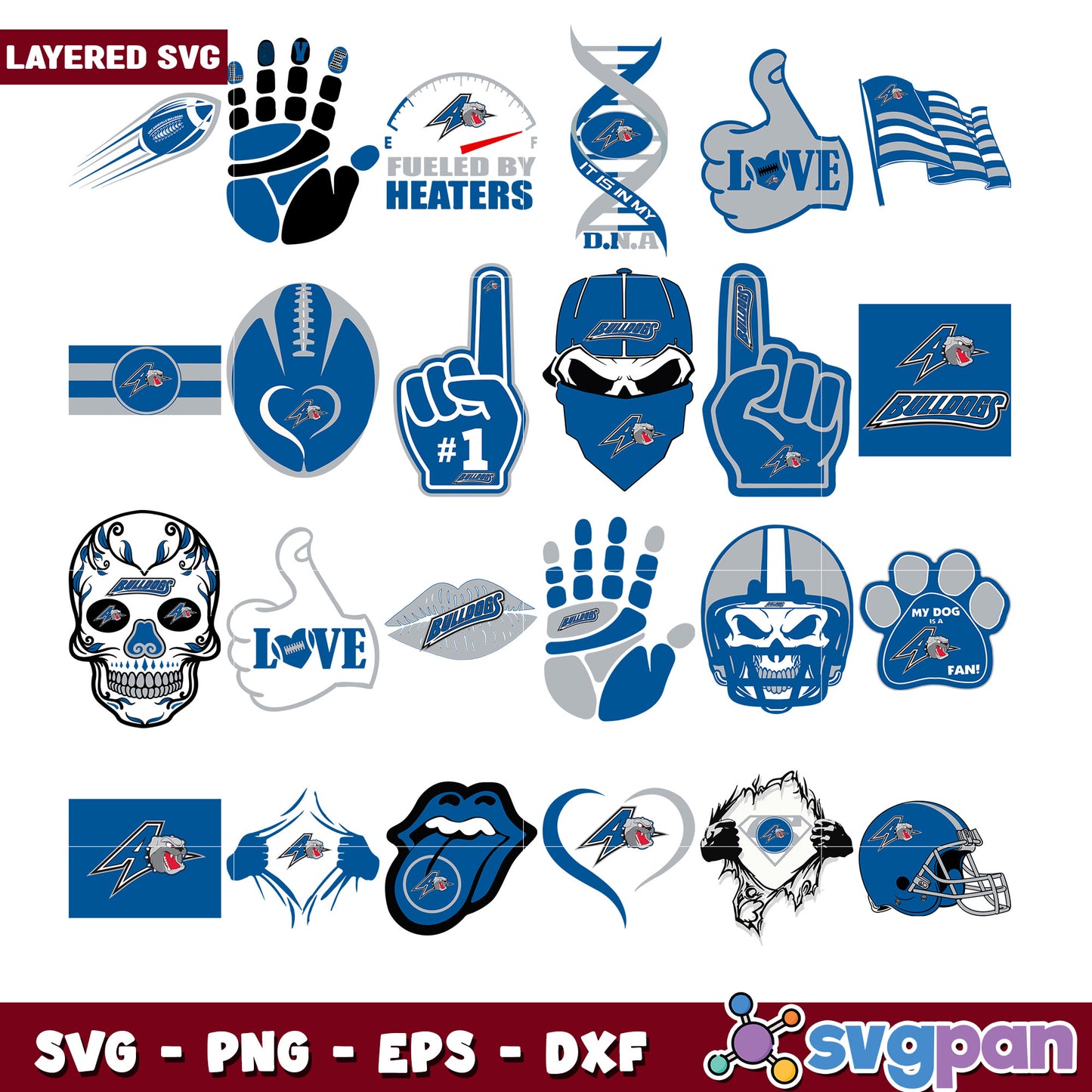 Bulldogs SVG Bundle 20 Layered Designs