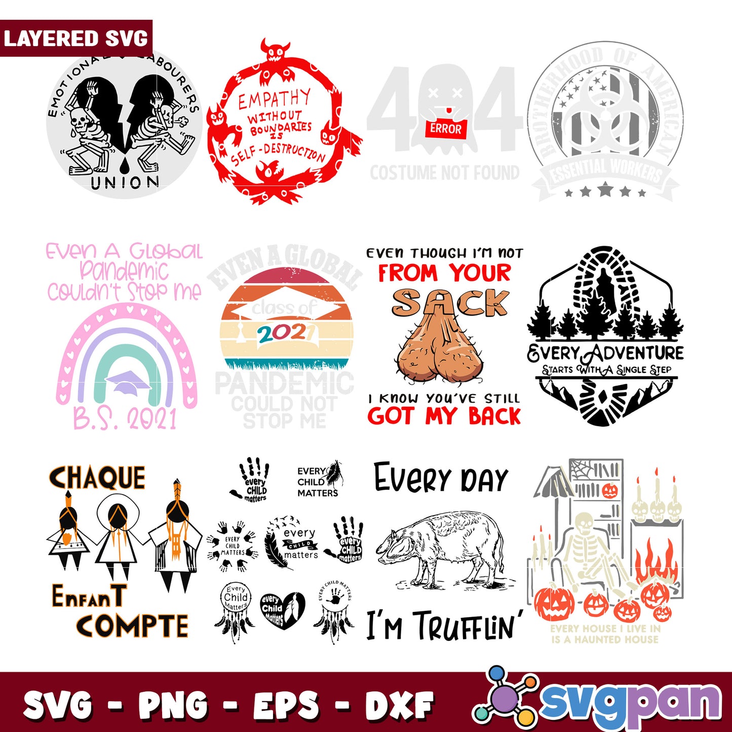 Bundle of Fun Layered SVG Designs for Crafting