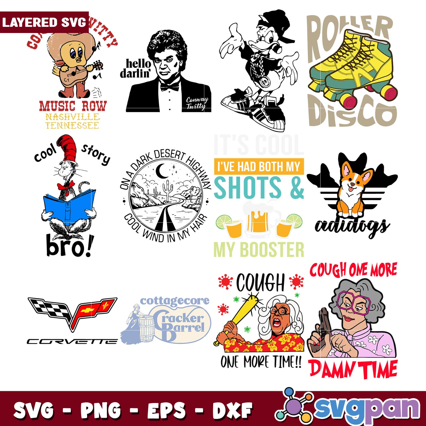 Bundle of Fun Layered SVG Designs for Creatives