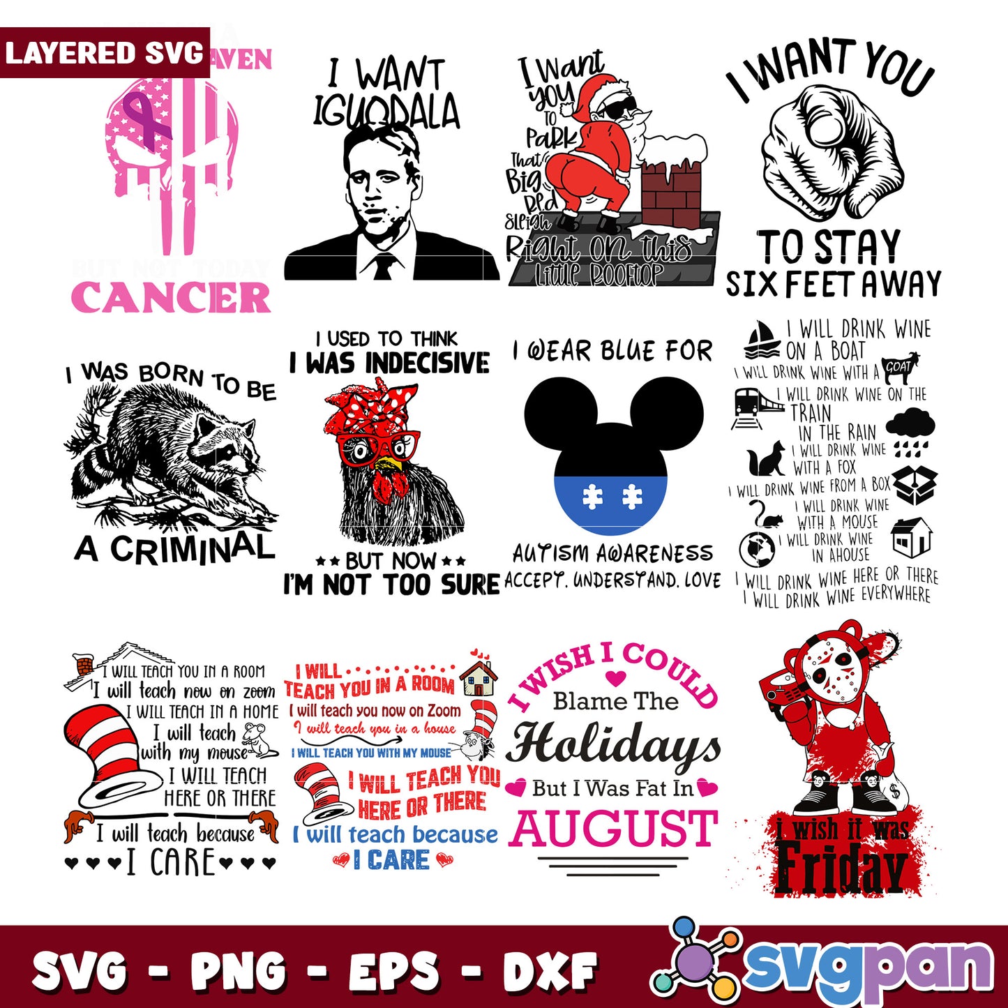 Bundle of Fun and Quirky SVG Designs for Crafts