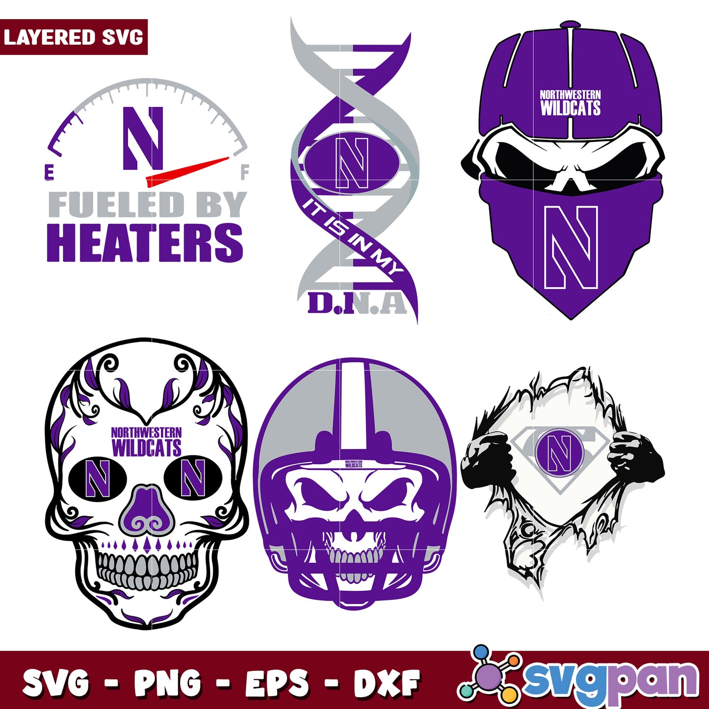 Bundle of Layered SVG Designs for Wildcats Fans