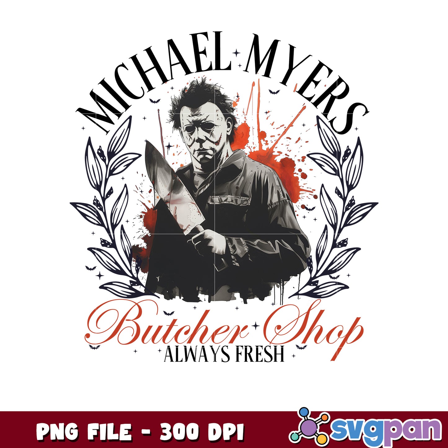 Butcher shop always fresh png, halloween time png, horror characters png