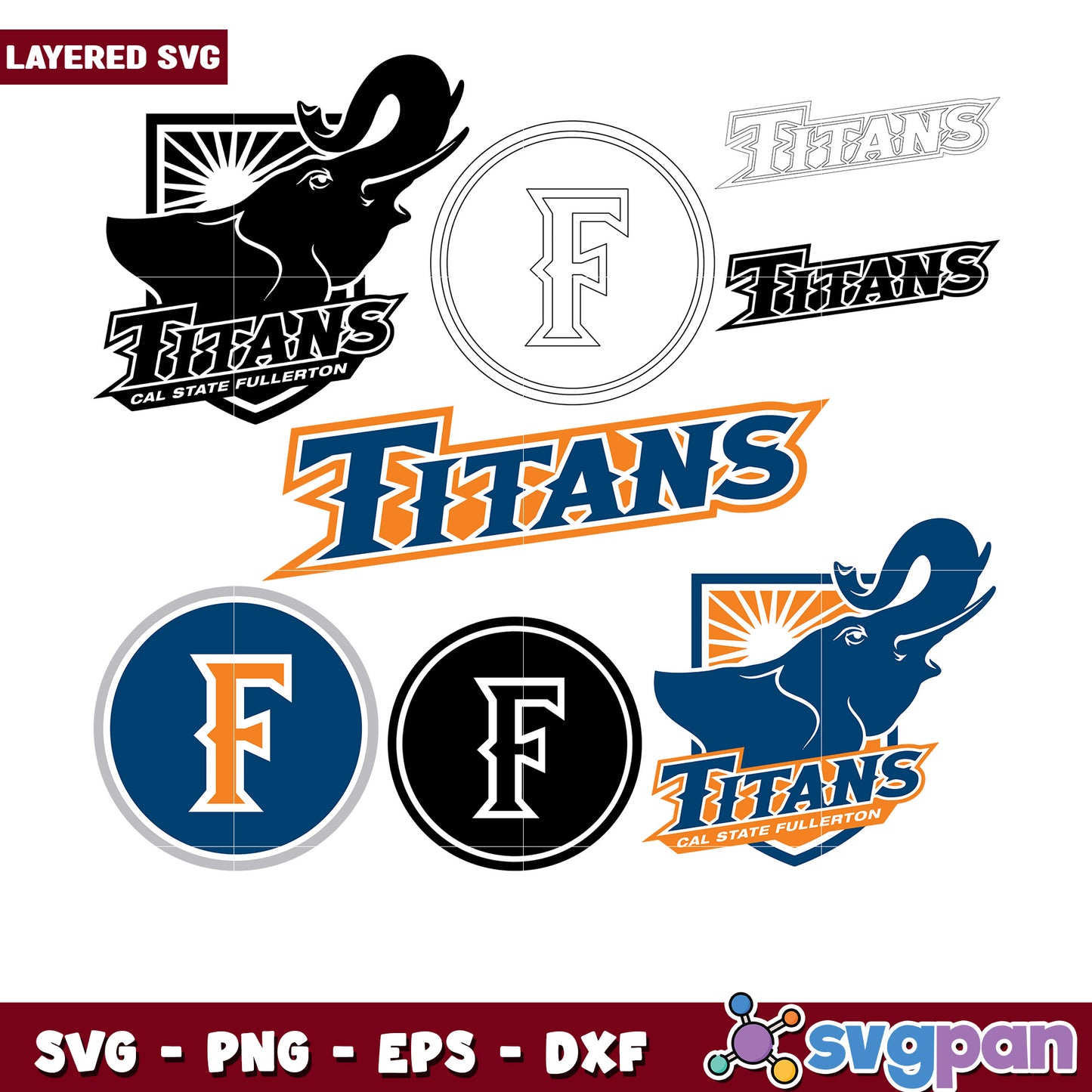Cal State Fullerton Titans SVG Bundle