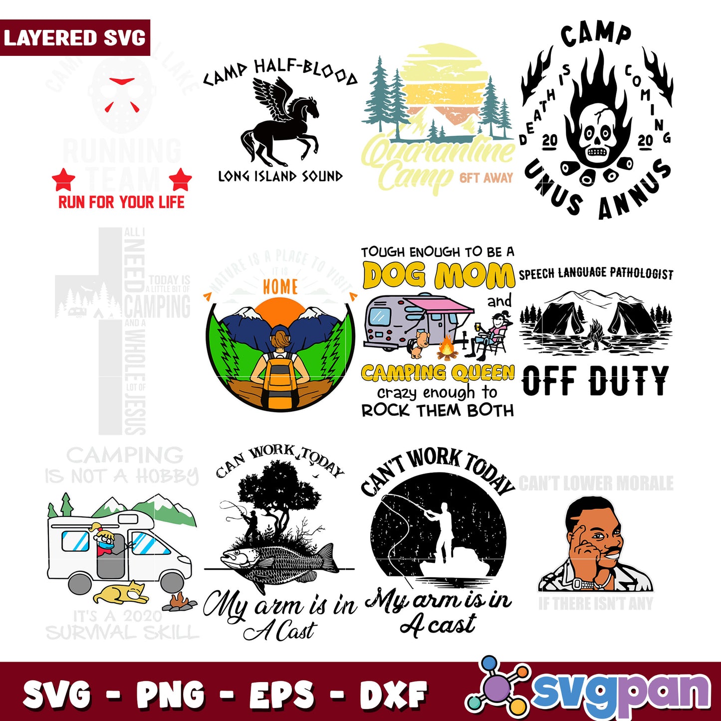 Camping SVG Bundle 12 Designs