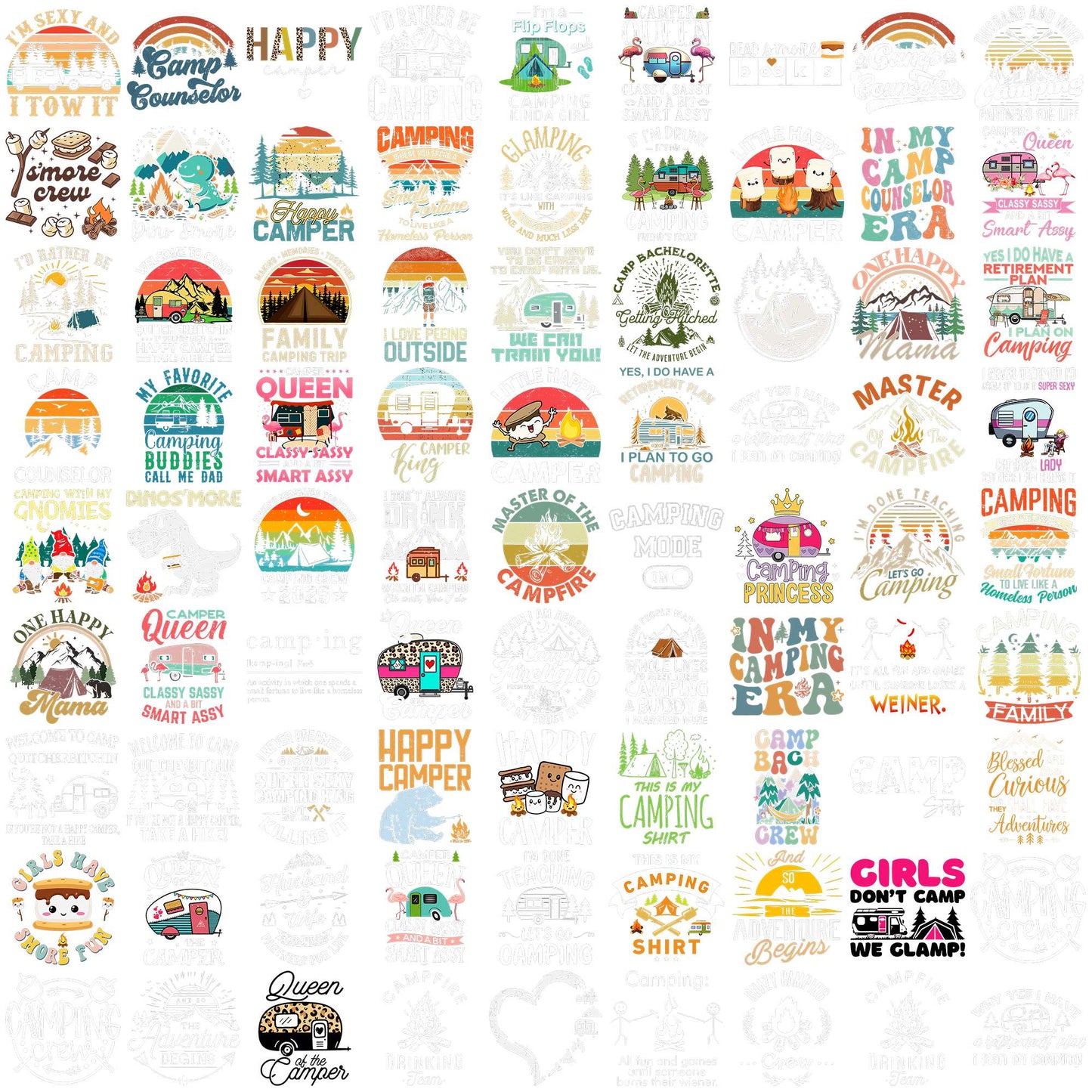 Camping fire png bundle, camping world png, camping png