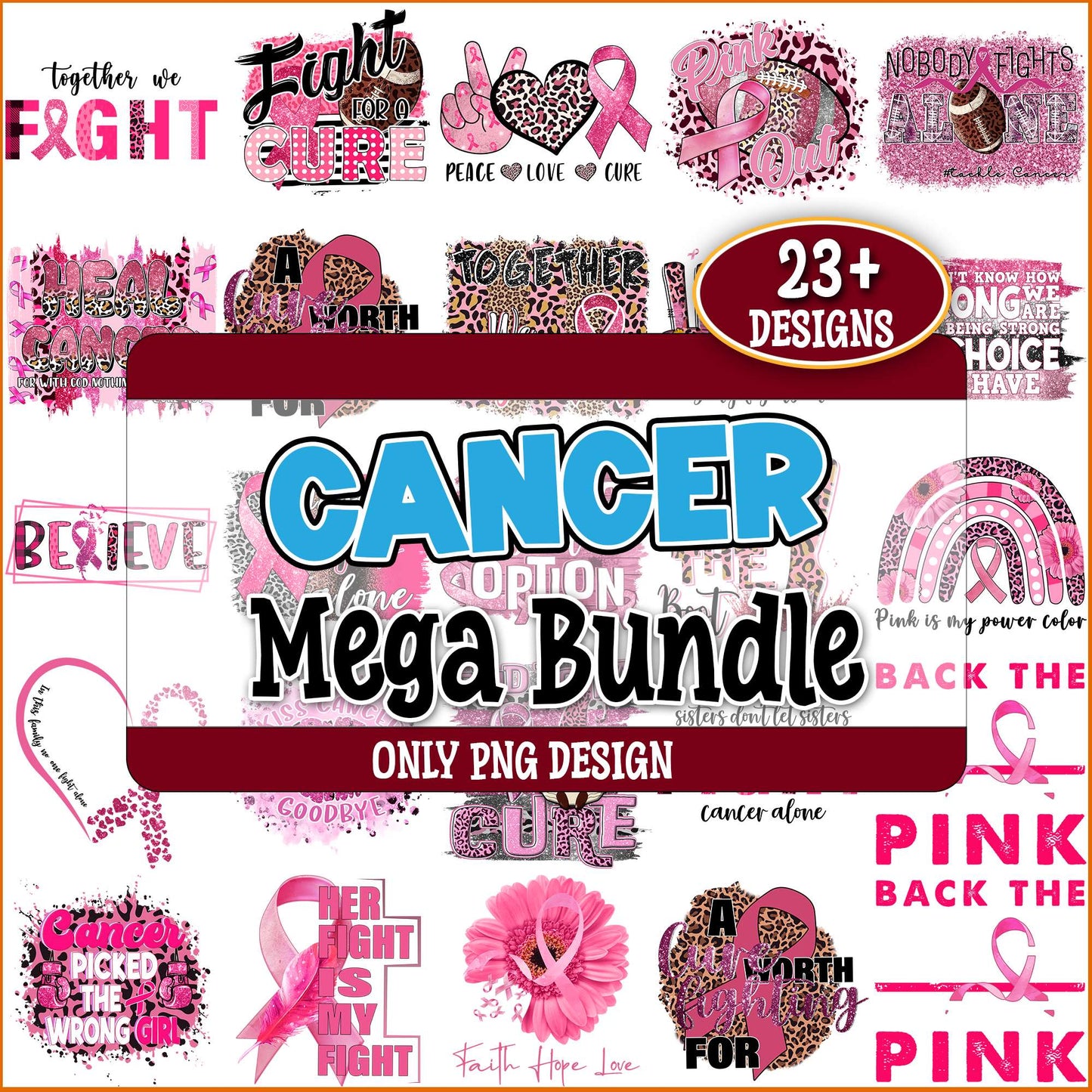 Cancer awareness png bundle