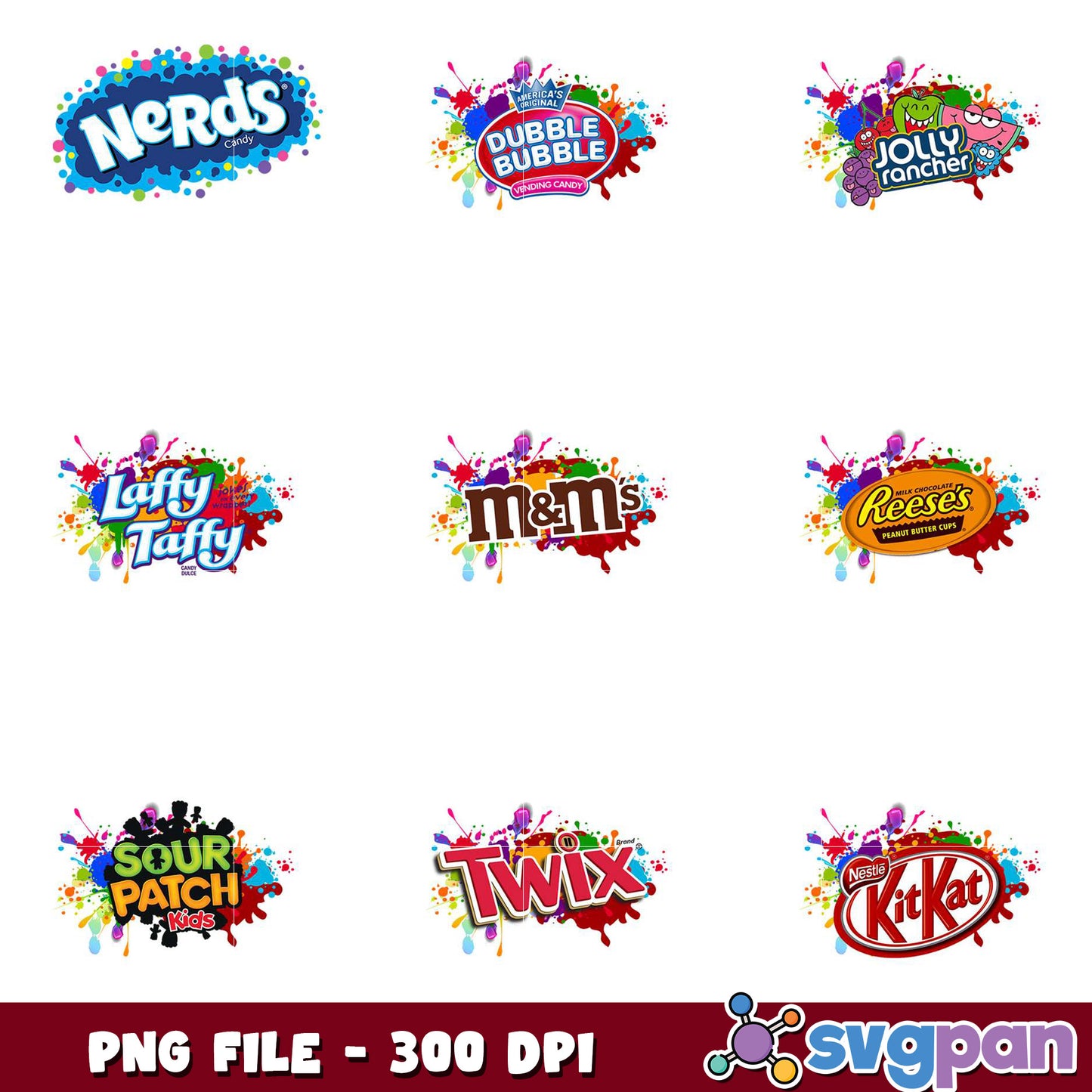 Candy Logos PNG Bundle 300 DPI